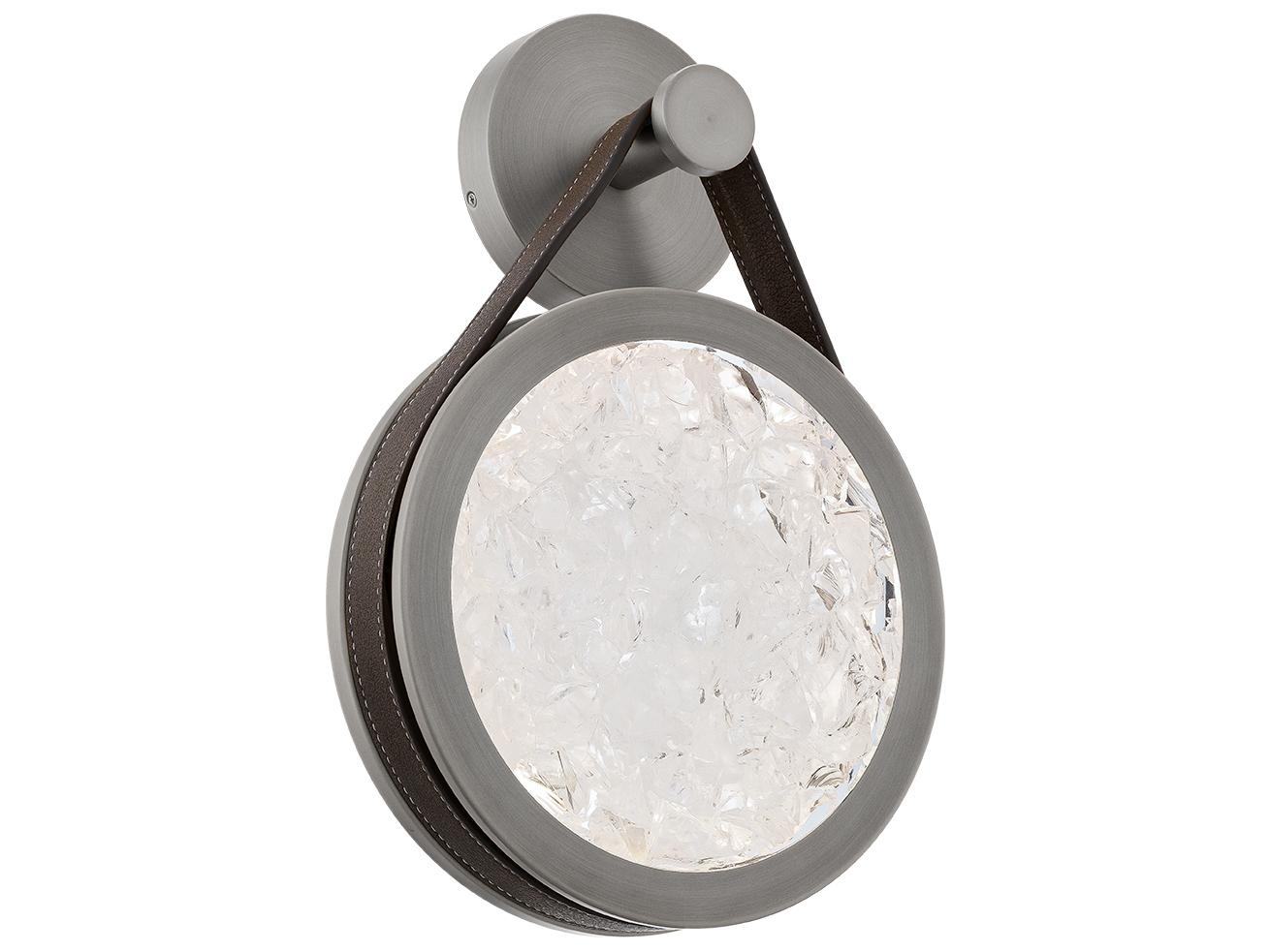 Modern Forms Clare 1-Light Black Leather Antique Nickel Wall Sconce