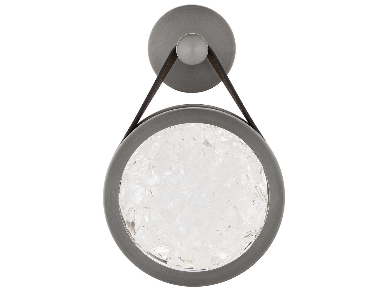 Modern Forms Clare 1-Light Black Leather Antique Nickel Wall Sconce