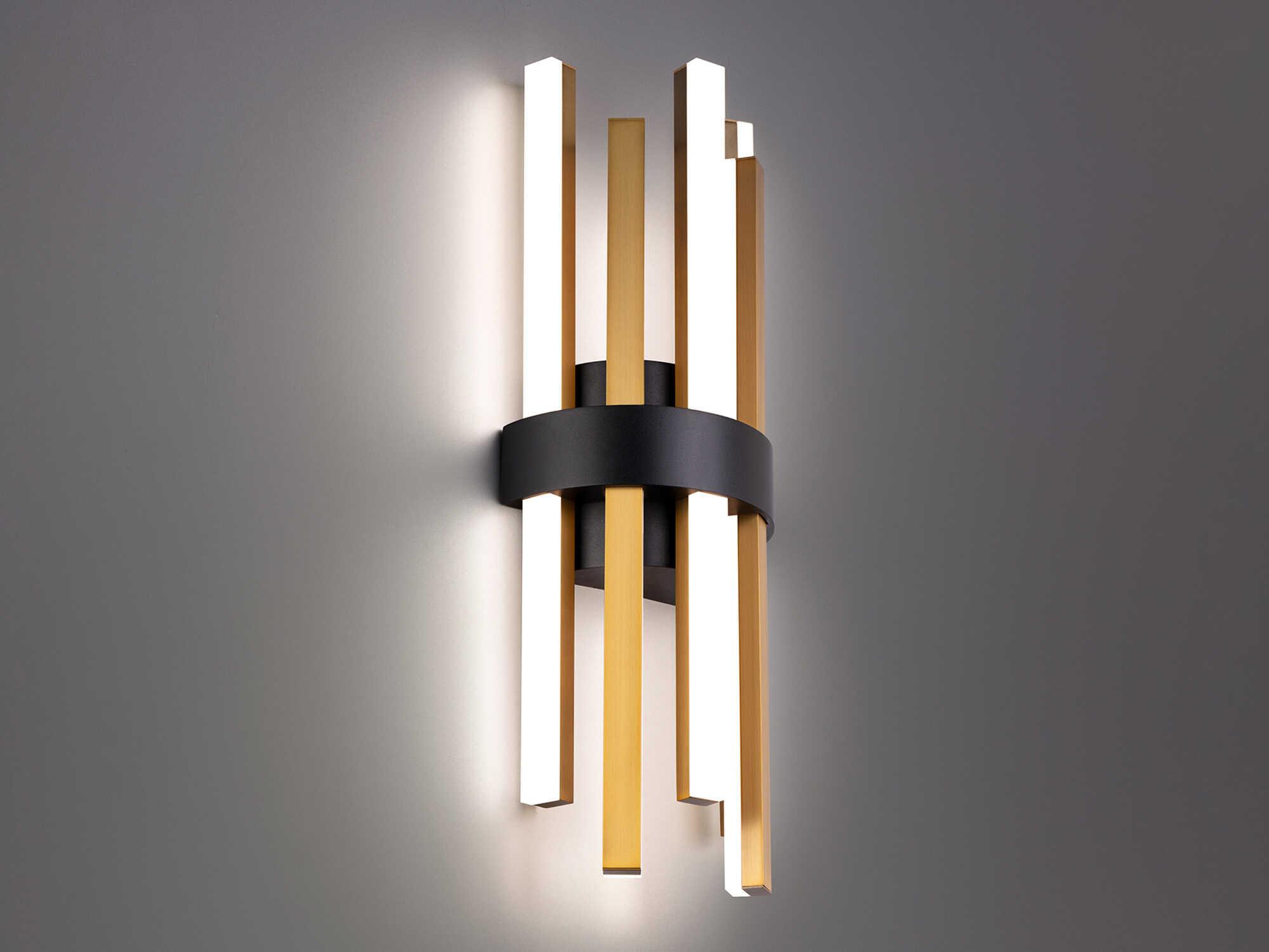 Modern Forms Harmonix 1-Light Black Aged Brass LED Wall Sconce