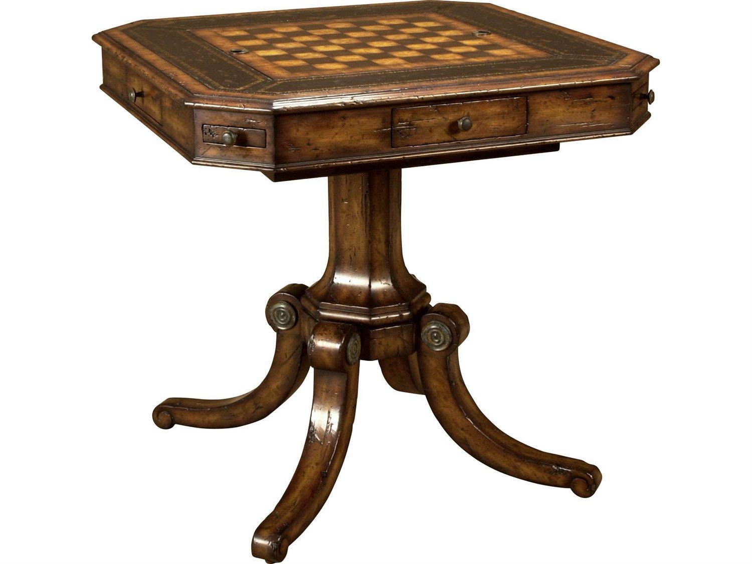 Maitland Smith Brown Chess Game Table