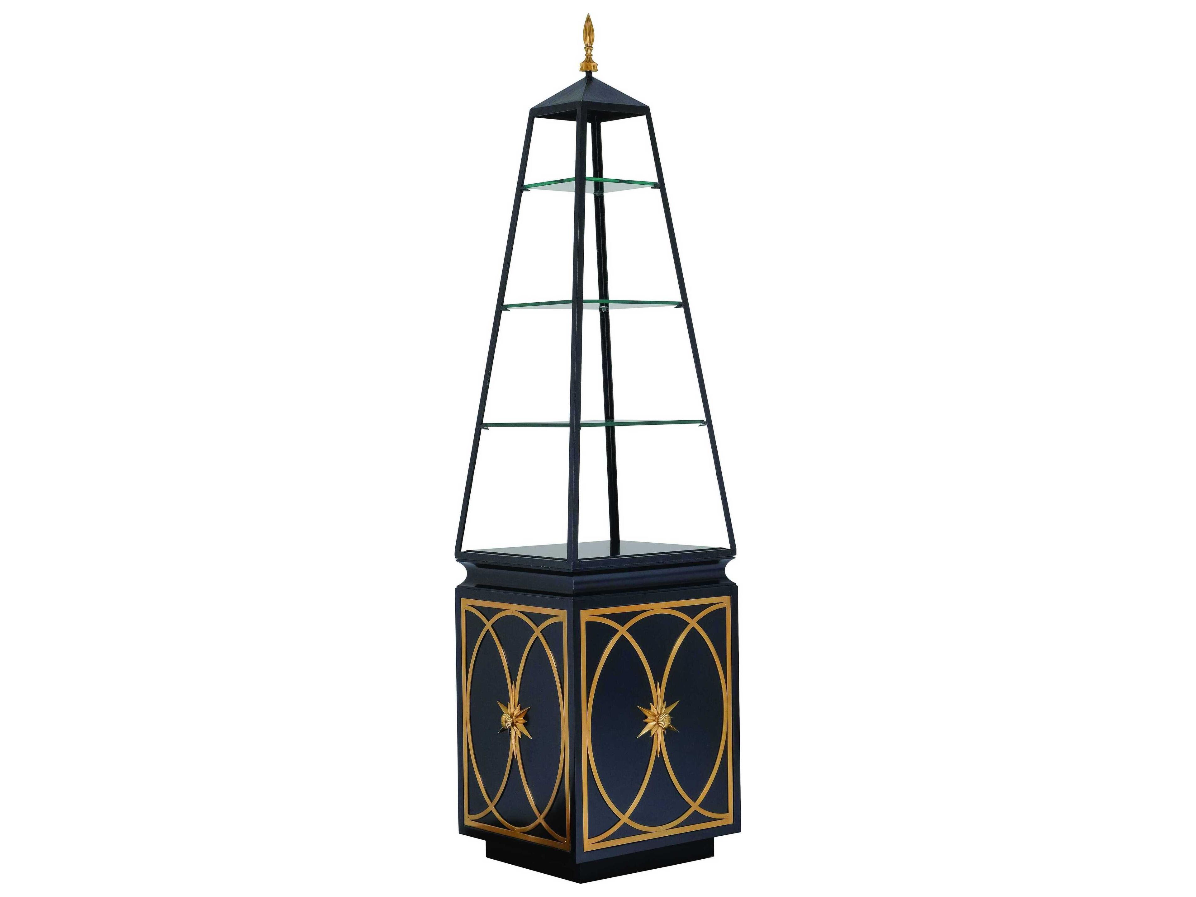 Maitland Smith Black / Soft Brass Cleopatra's Needle Etagere
