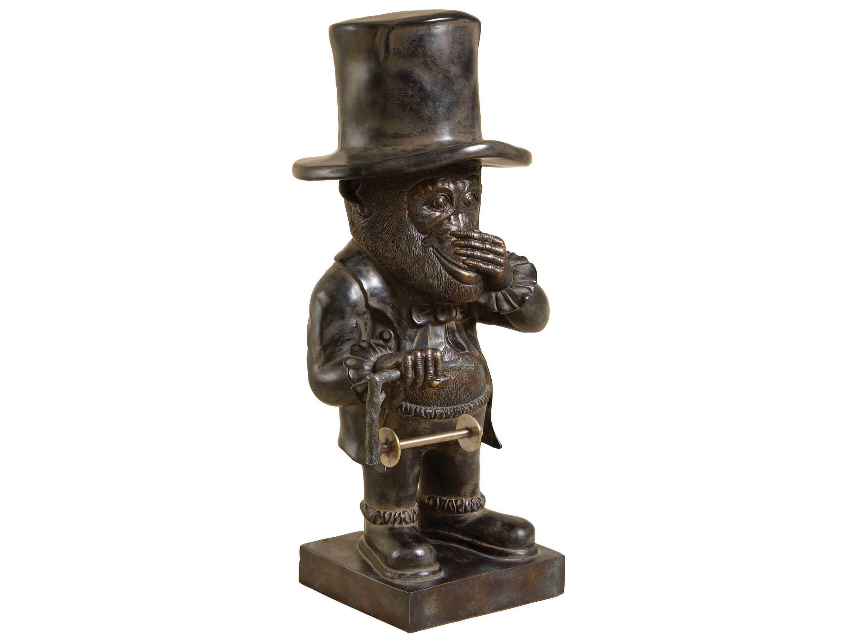 Maitland Smith Verdigris / Bronze Brave Monkey Tissue Holder