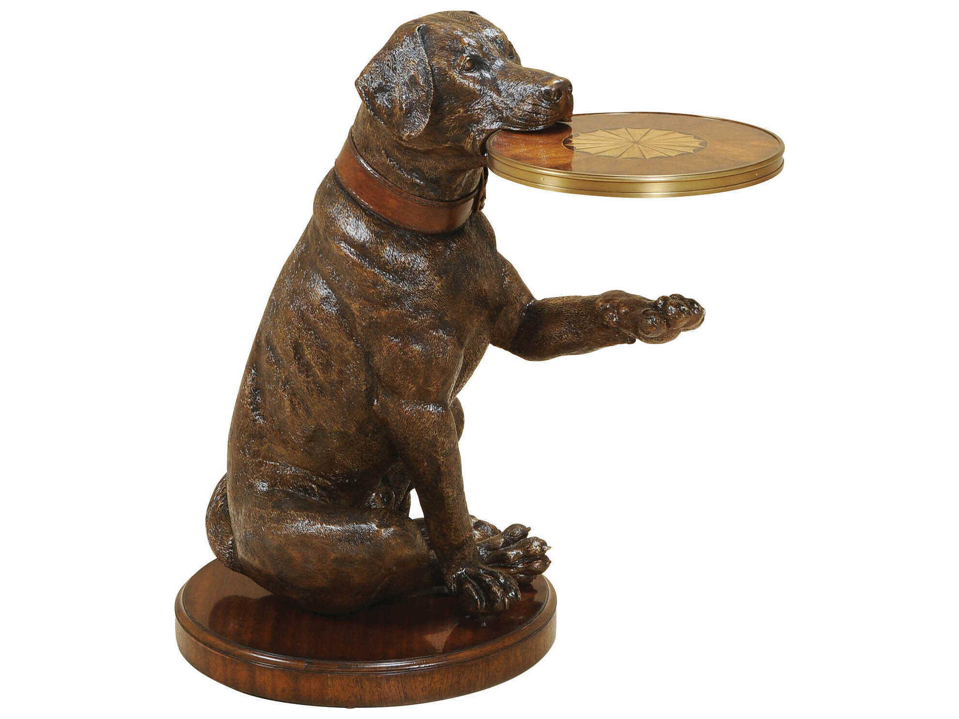 Maitland Smith Labrador Round Metallic Brown Antique Brass End Table