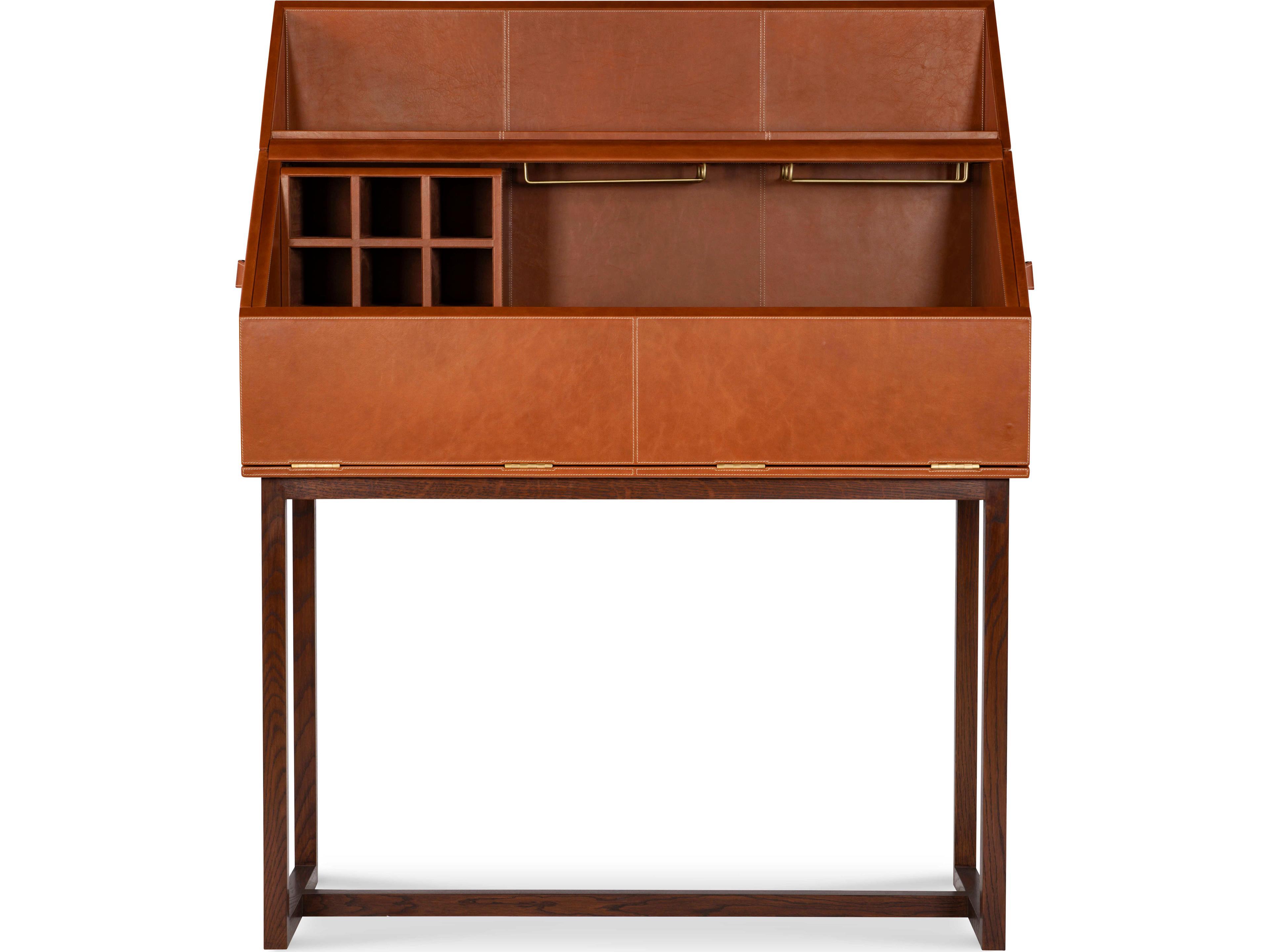 Maitland Smith Ravenwood Brown Oak Wood Bar Cabinet