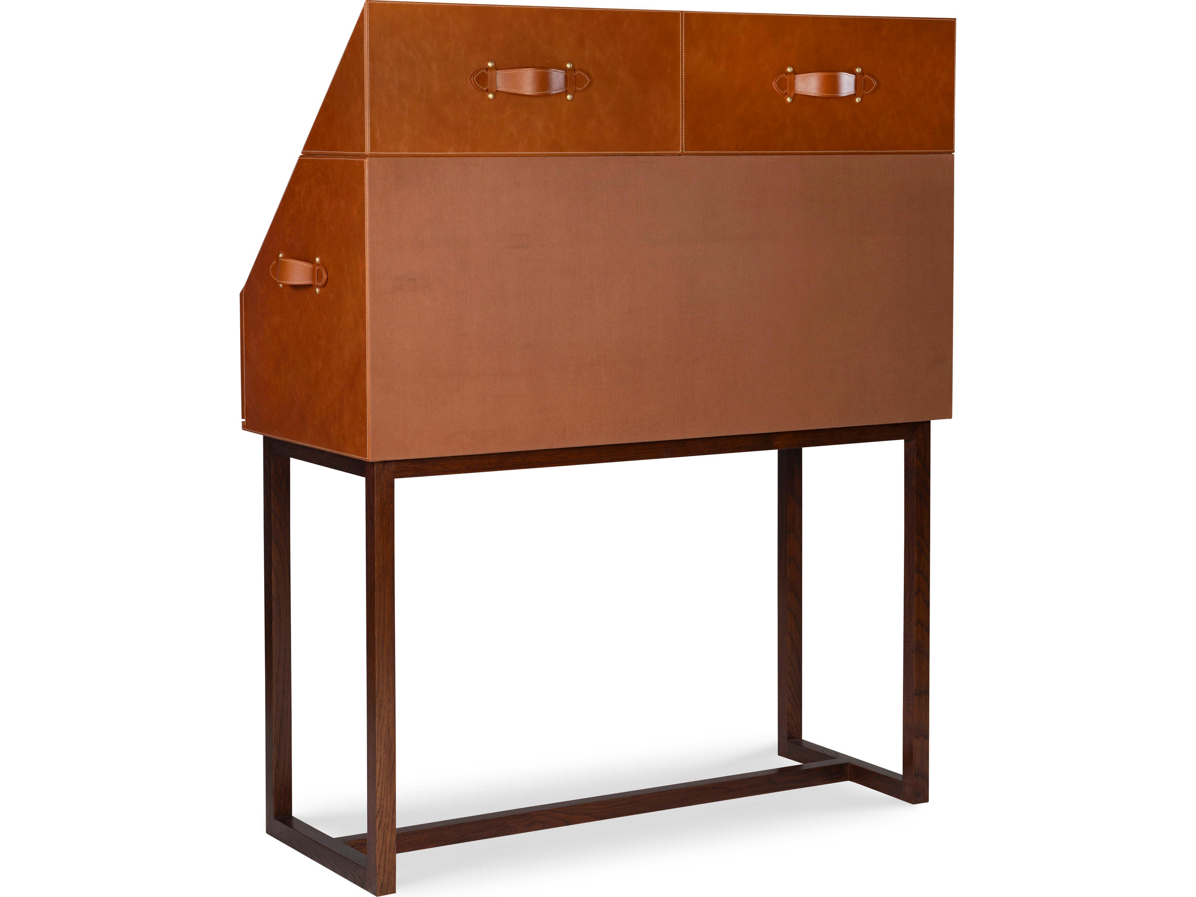 Maitland Smith Ravenwood Brown Oak Wood Bar Cabinet