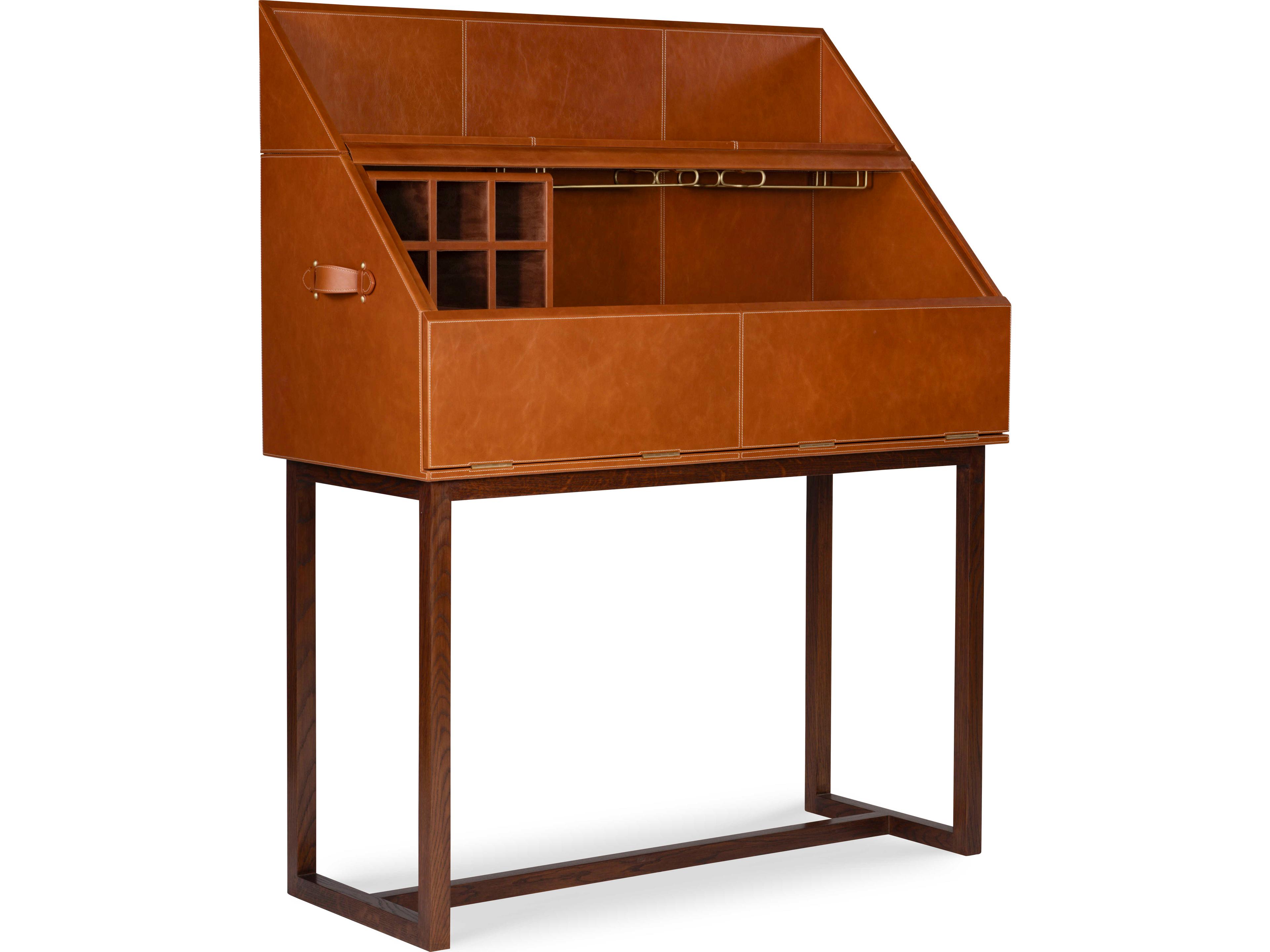 Maitland Smith Ravenwood Brown Oak Wood Bar Cabinet