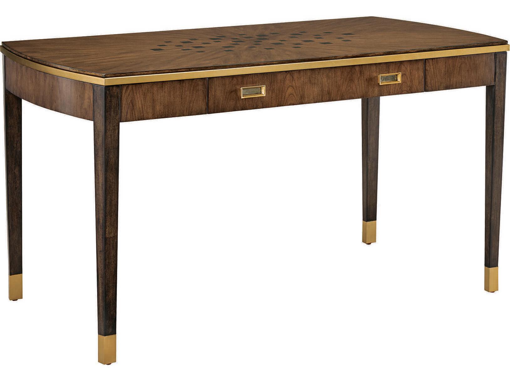 Maitland Smith Lyric Brown Cherry Wood Secretary Desk