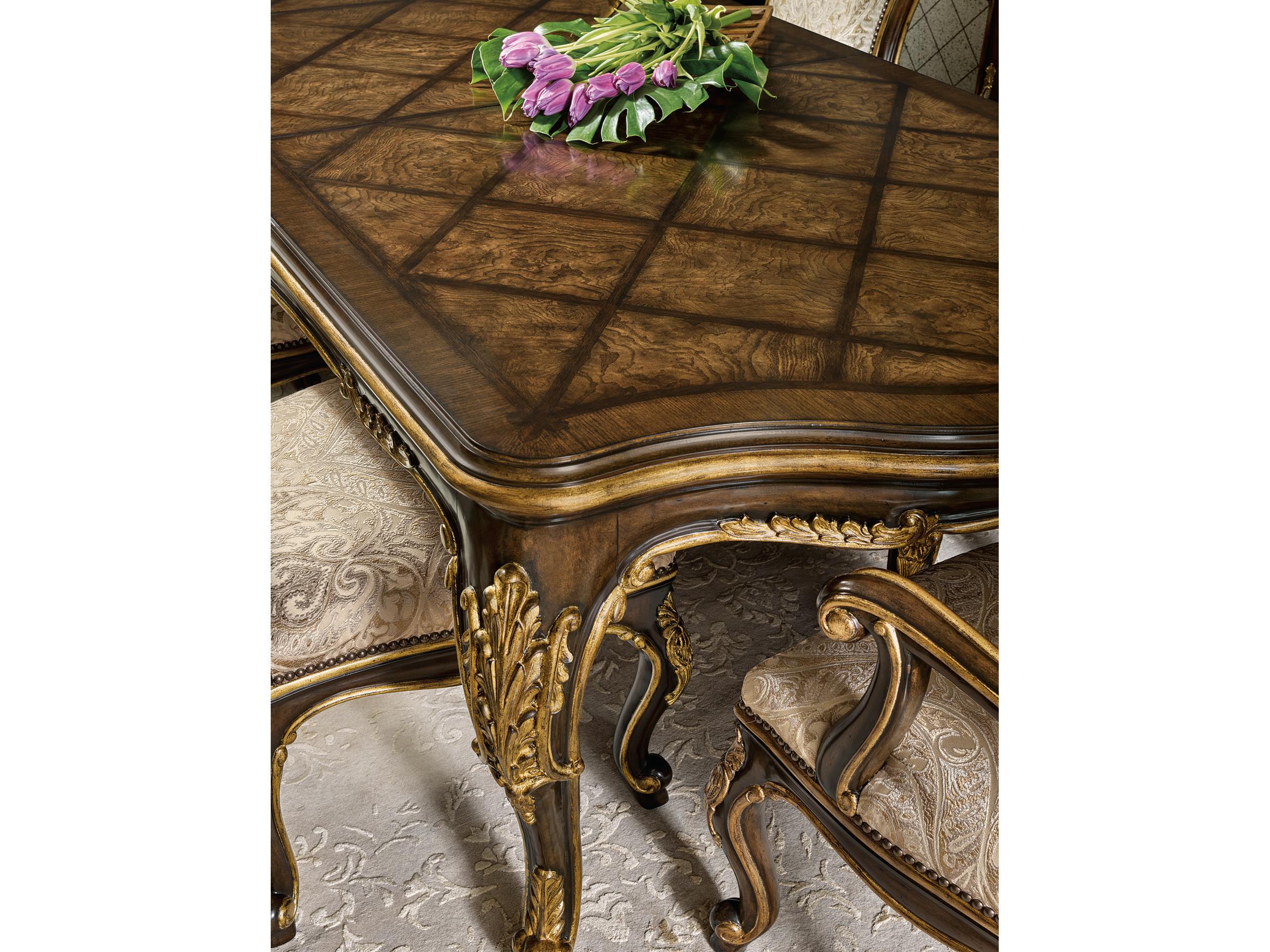 Maitland Smith Aria Rectangular Wood Aria Aged Gold Dining Table