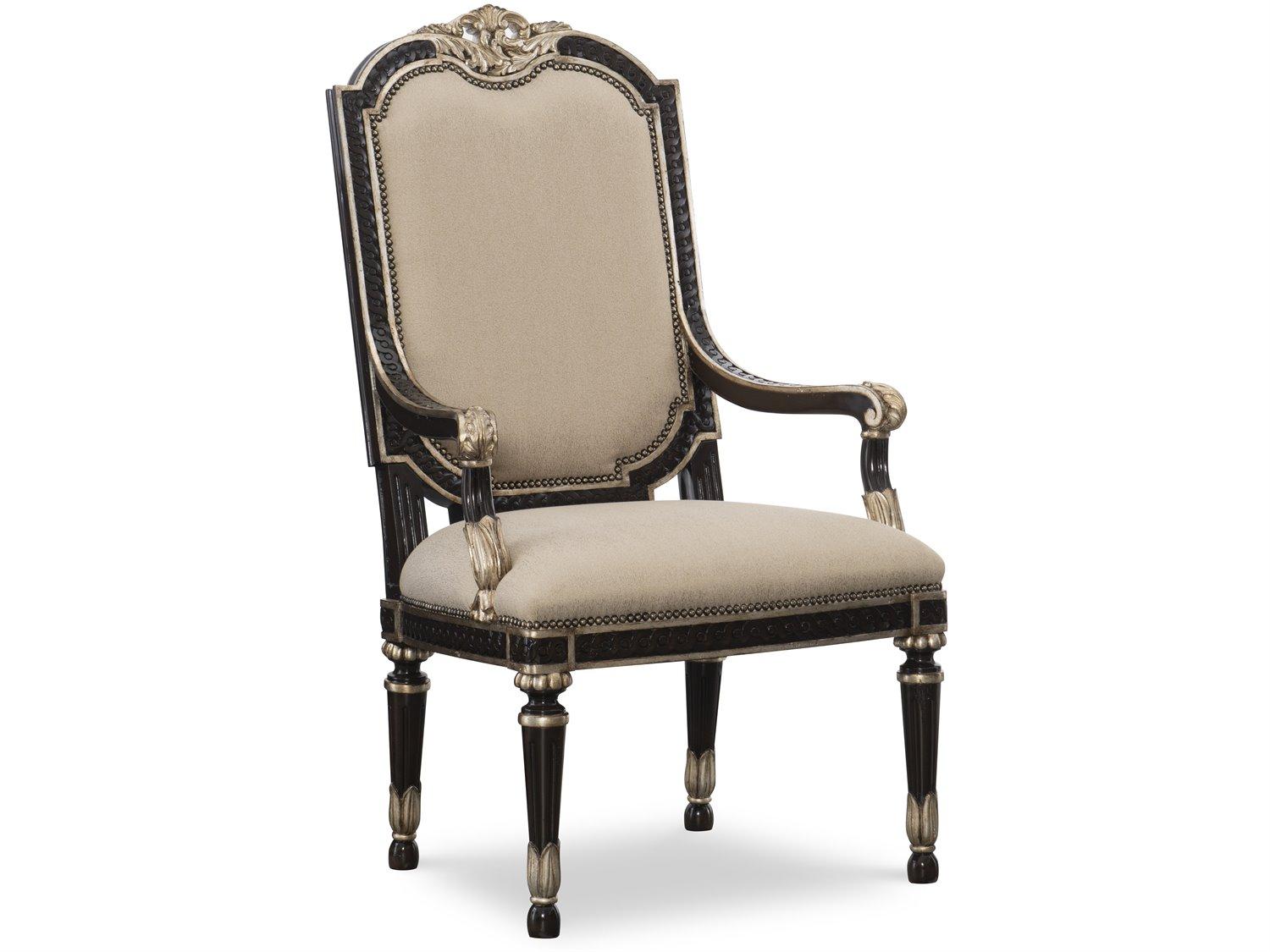 Maitland Smith Piazza San Marco Brown Upholstered Arm Dining Chair