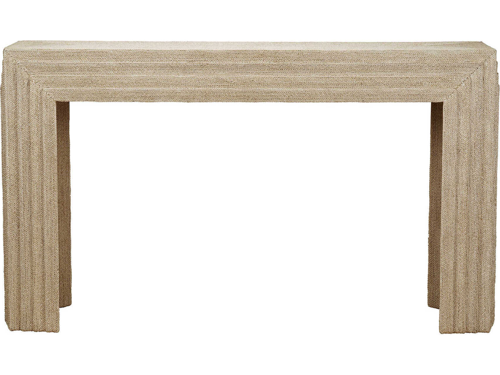 Maitland Smith Abaca Rectangular Fabric Natural Console Table