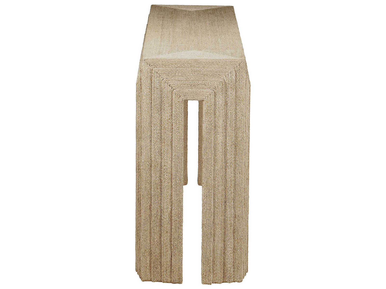 Maitland Smith Abaca Rectangular Fabric Natural Console Table