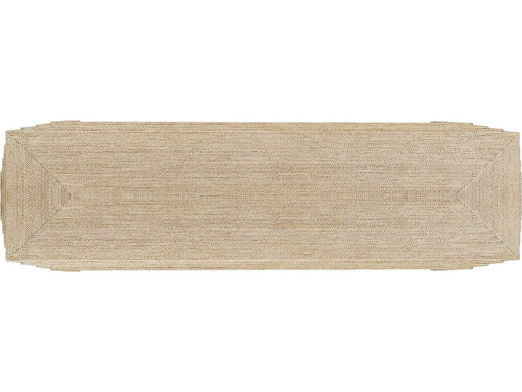 Maitland Smith Abaca Rectangular Fabric Natural Console Table