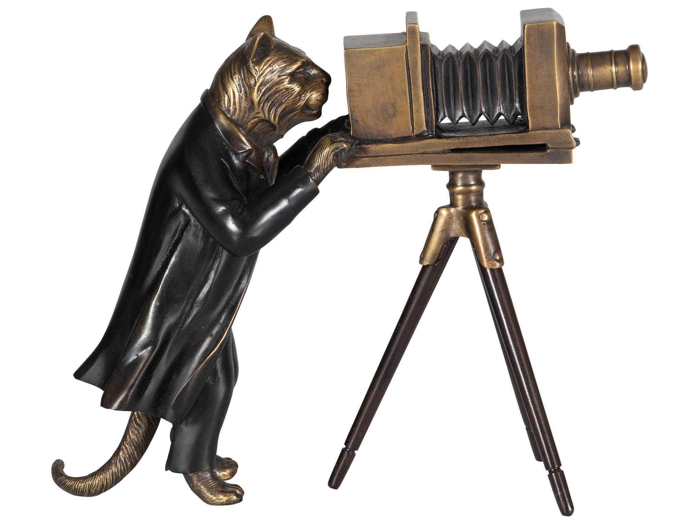 Maitland Smith Brass Black Feline Fotography Sculpture