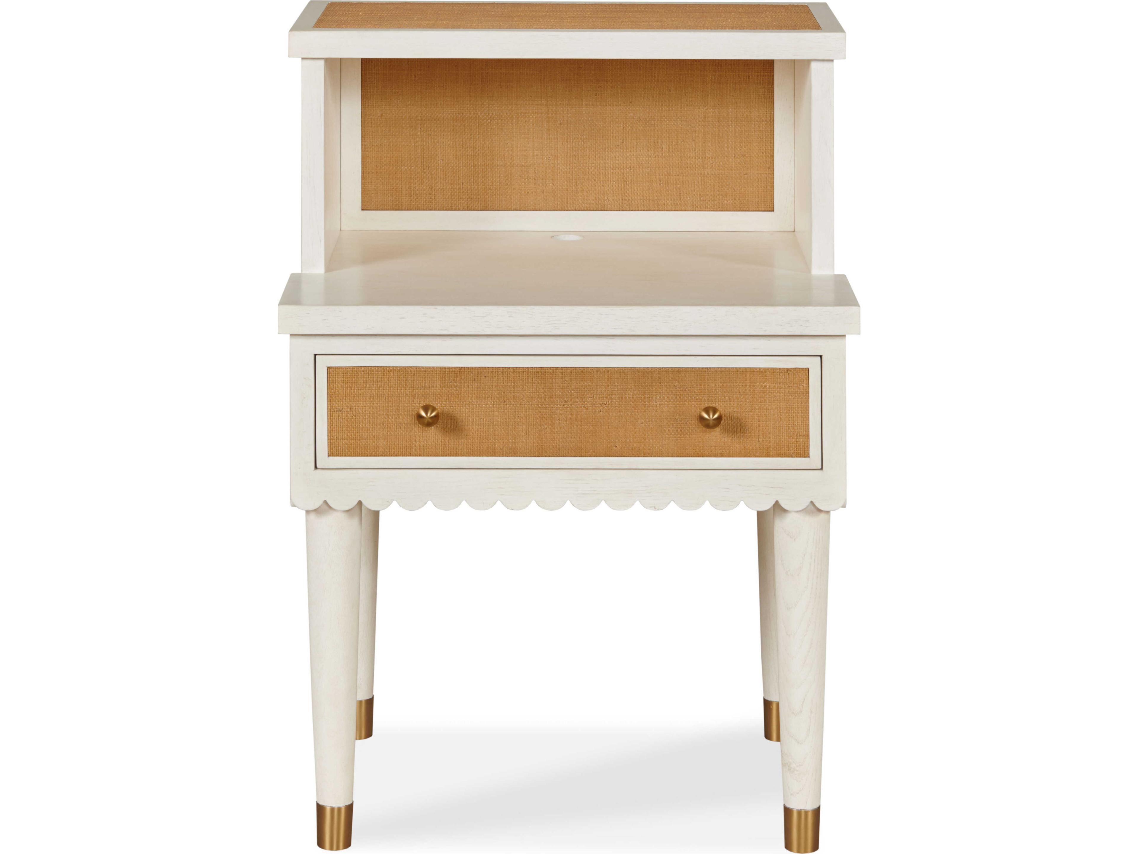 Maitland Smith Mg 1-Drawer White Nightstand