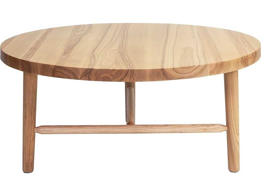 Mash Studios Round Wood Matte Clear Lacquer Coffee Table
