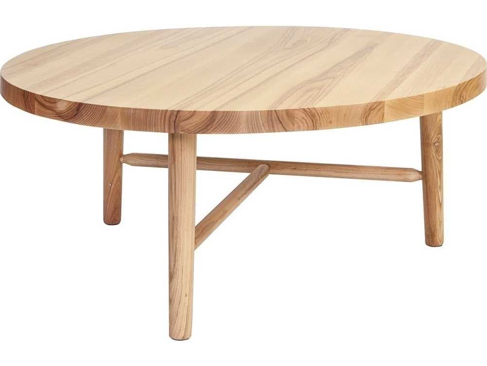 Mash Studios Round Wood Matte Clear Lacquer Coffee Table