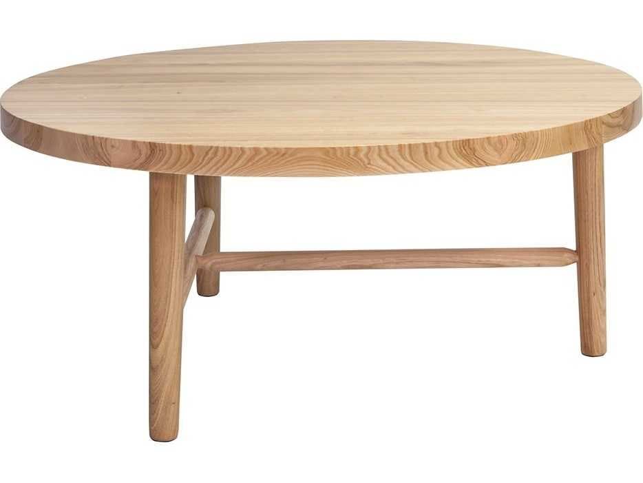 Mash Studios Round Wood Matte Clear Lacquer Coffee Table