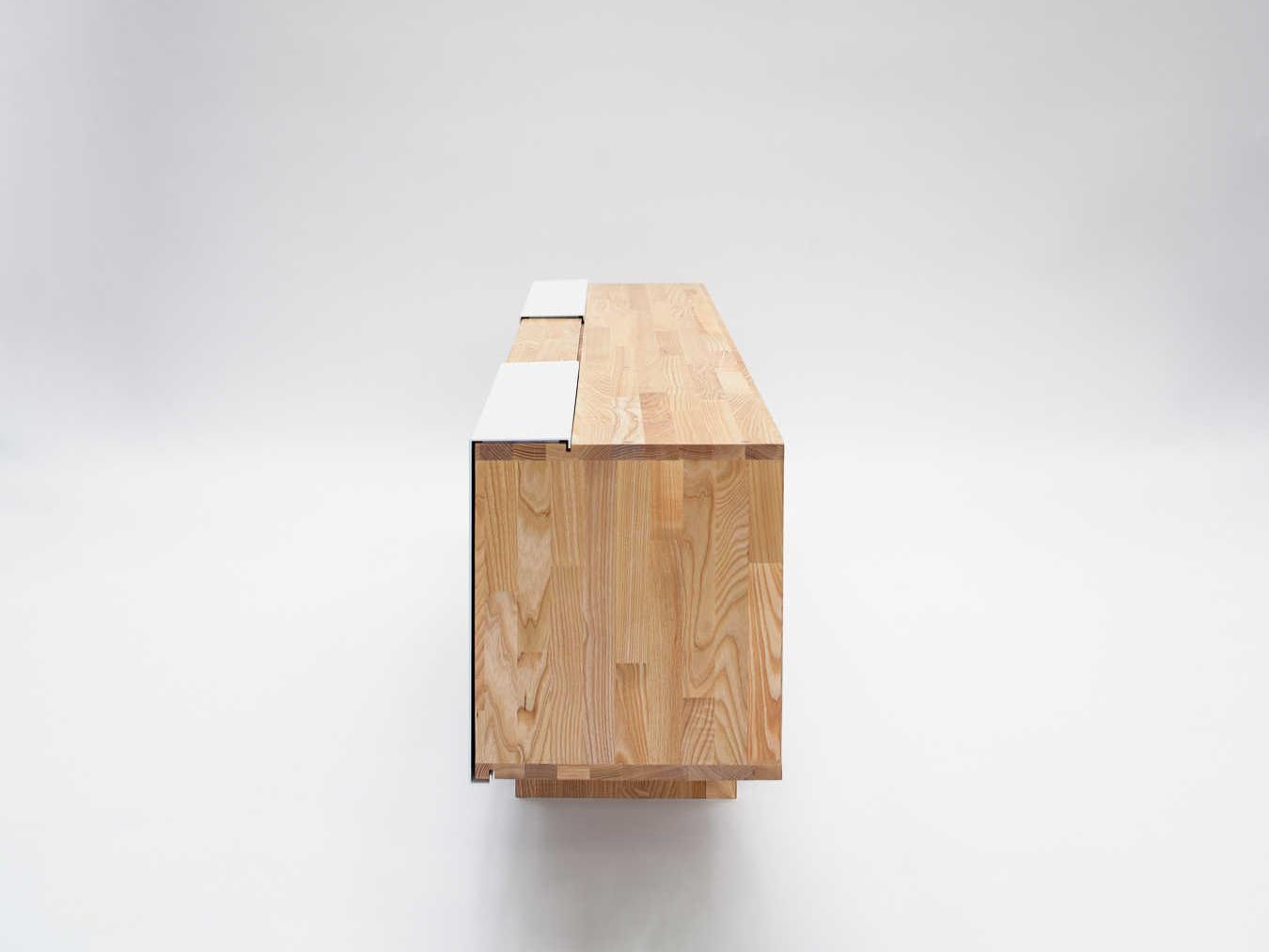 Mash Studios Rectangular Wood Ash Matte White Console Table