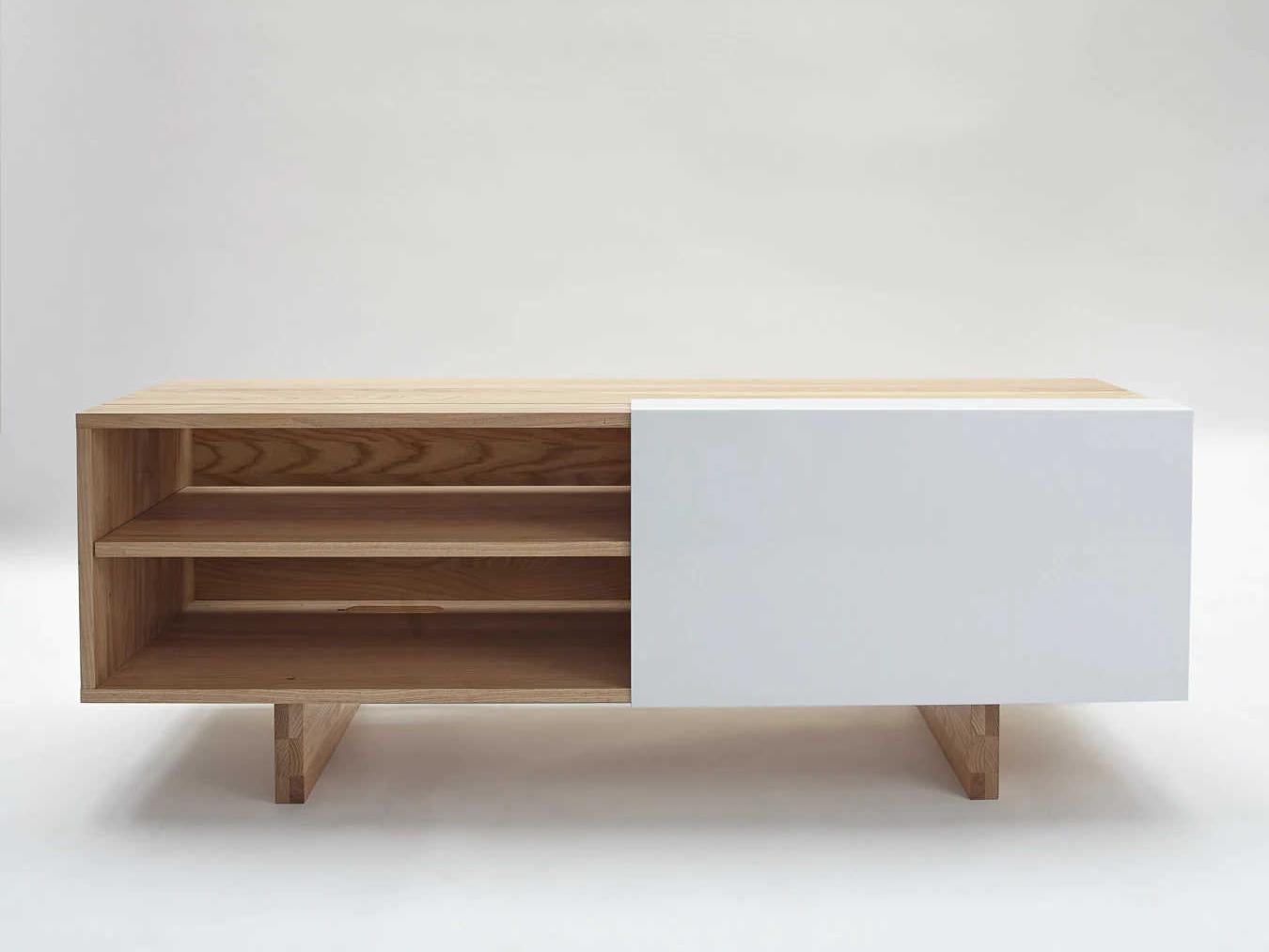 Mash Studios 58" Ash Wood Matte White Media Console