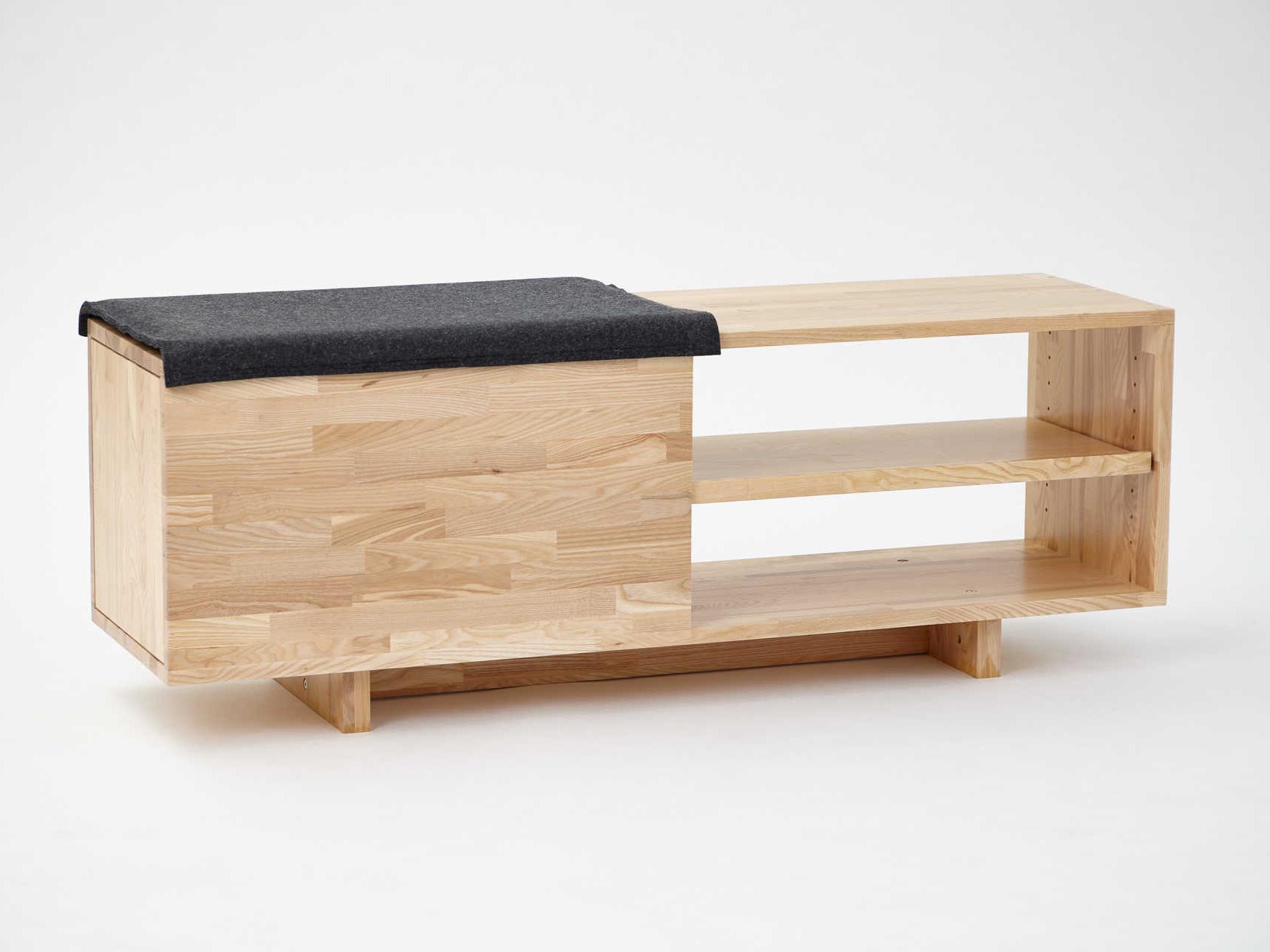 Mash Studios Ash Black Upholstered Accent Bench