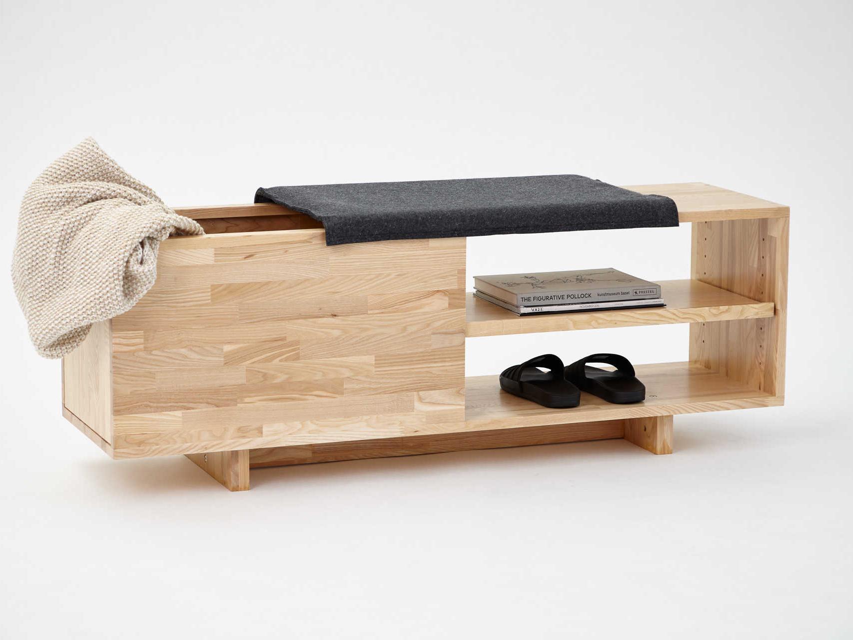 Mash Studios Ash Black Upholstered Accent Bench