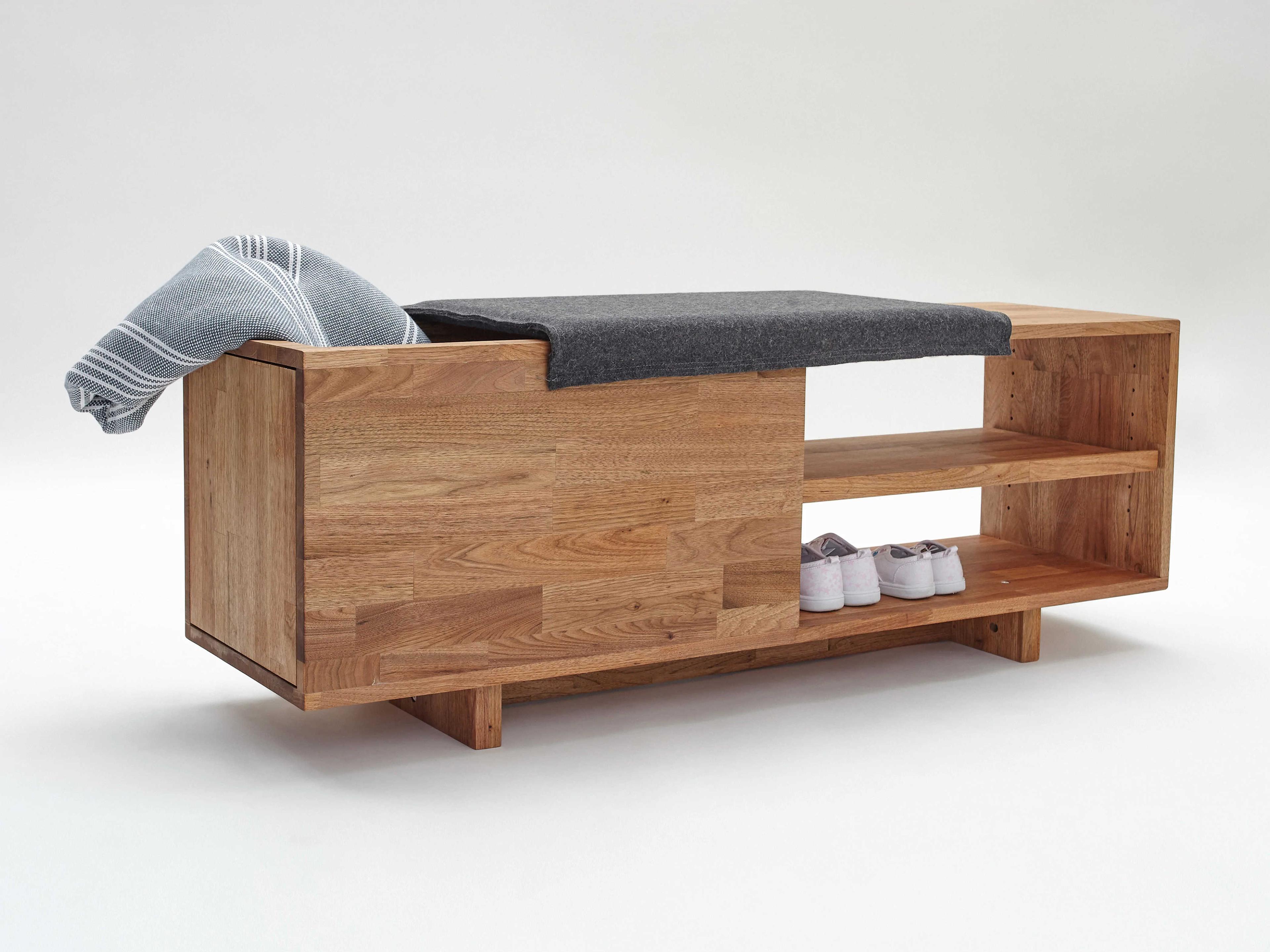 Mash Studios Walnut Brown Upholstered Accent Bench