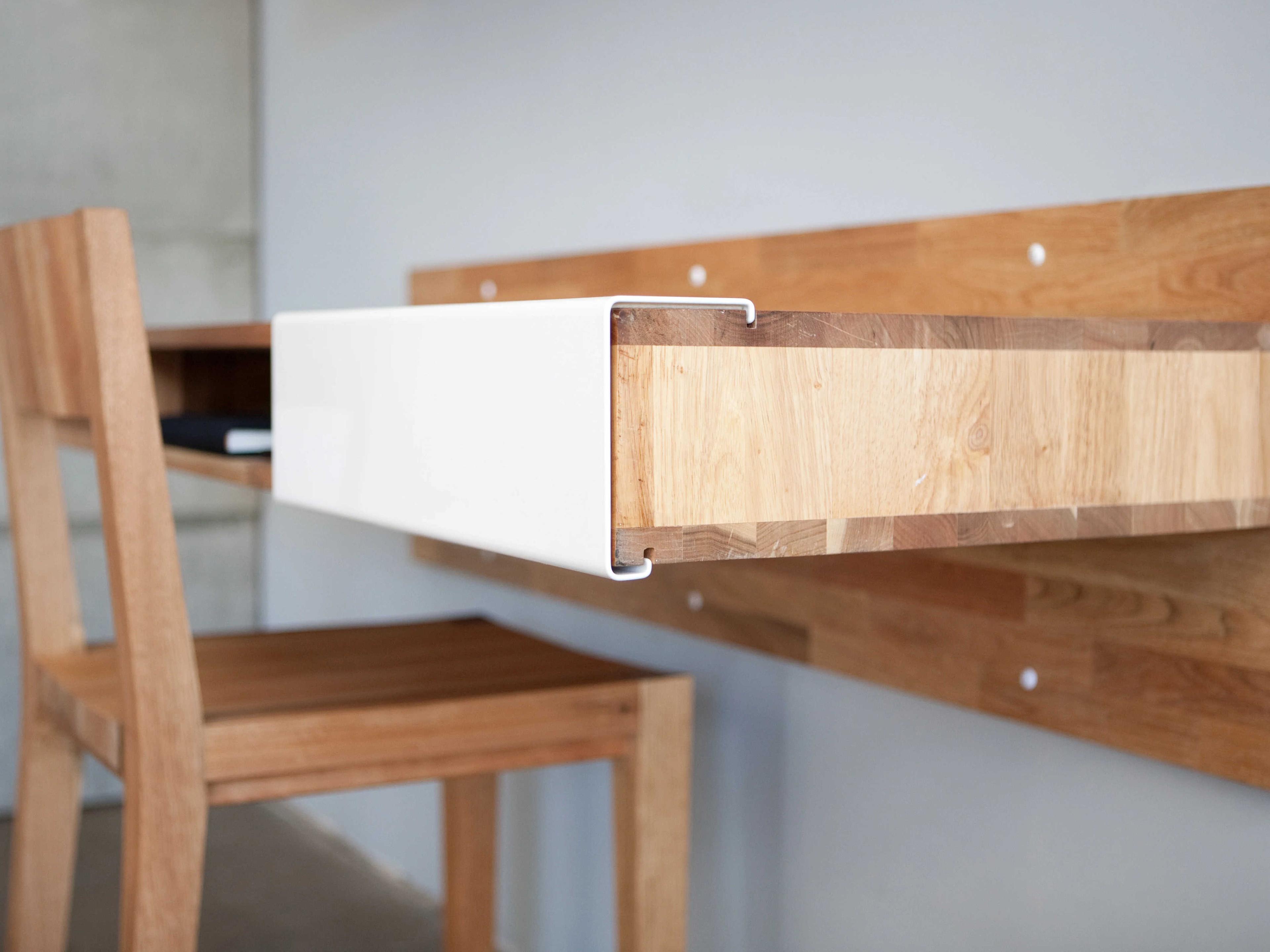 Mash Studios Floating Walnut White Brown Ash Wood Desk