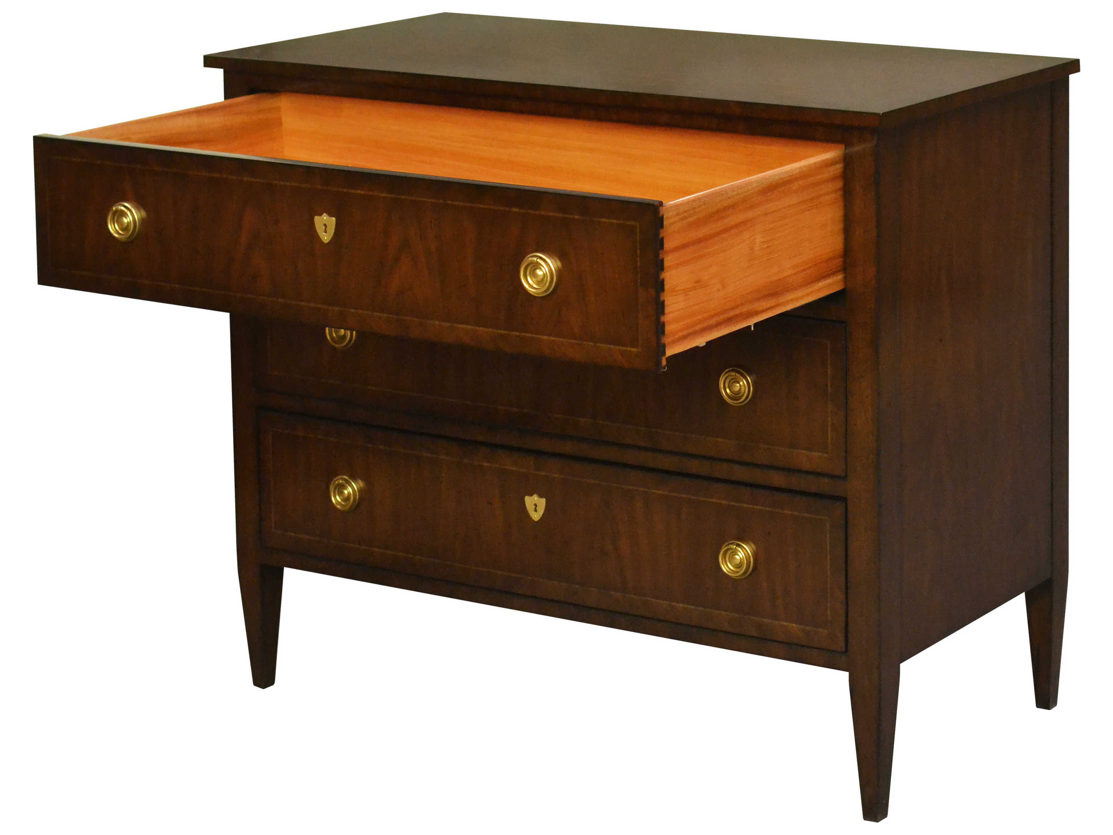 Maitland Smith Antique Cherry Brown Wood Accent Chest