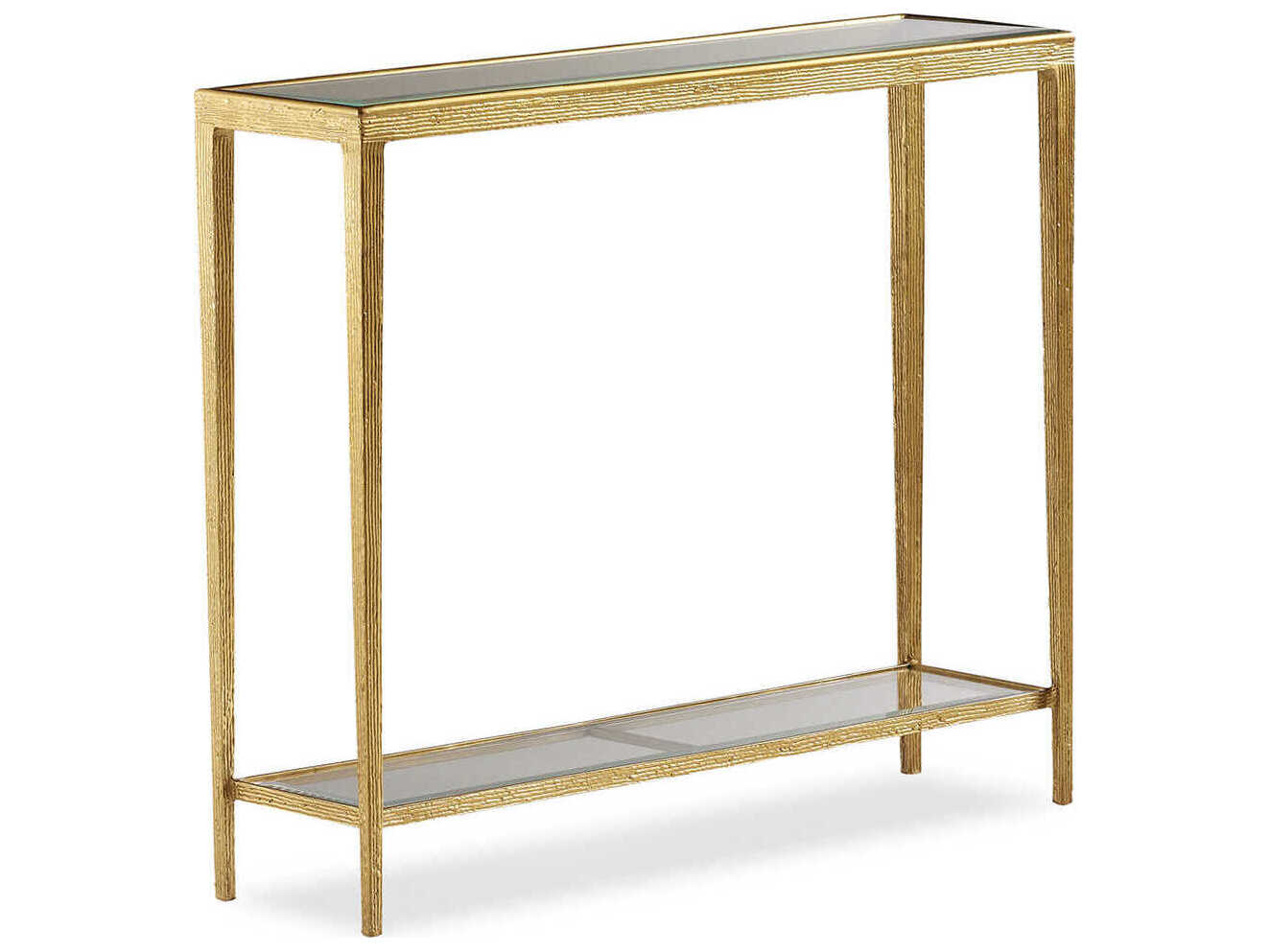 Maitland Smith Jinx Rectangular Glass Brass Console Table