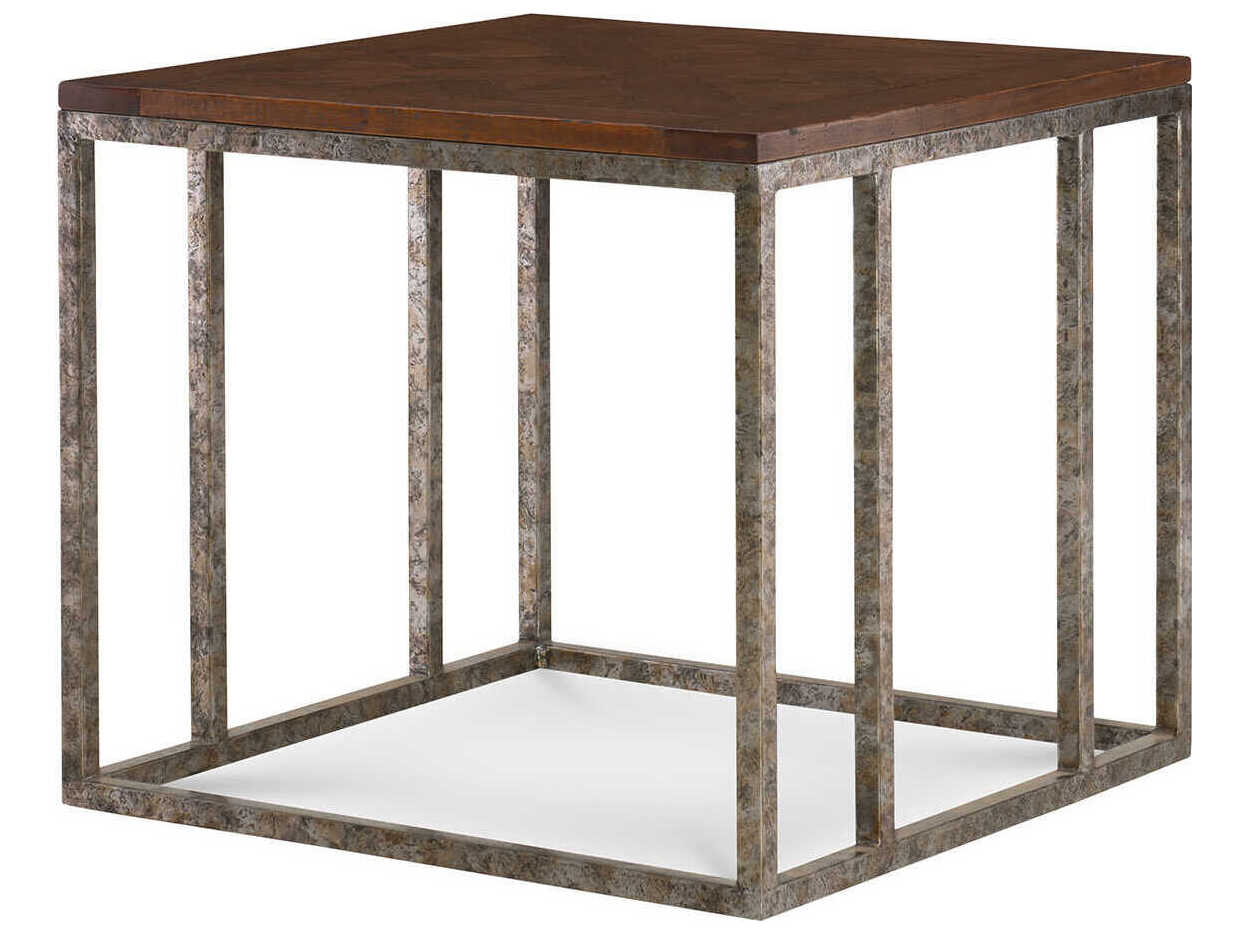 Maitland Smith Amon Square Wood Waxed Antique End Table