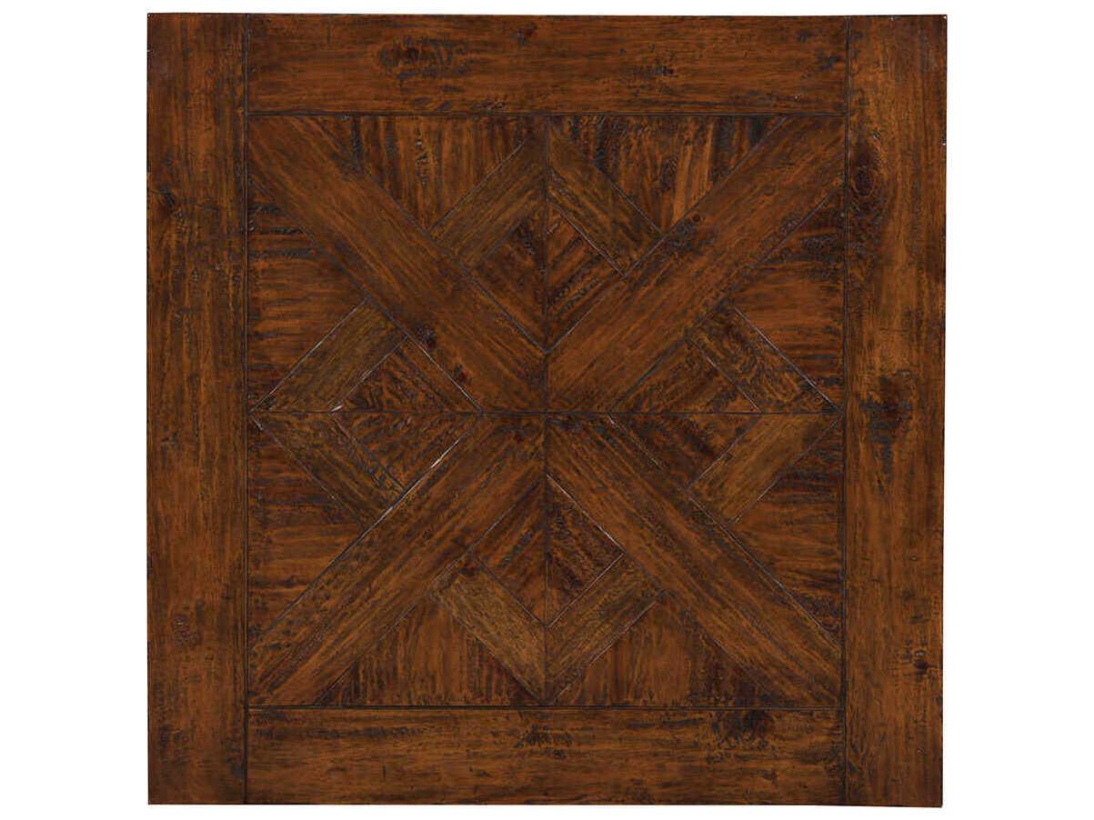 Maitland Smith Amon Square Wood Waxed Antique End Table