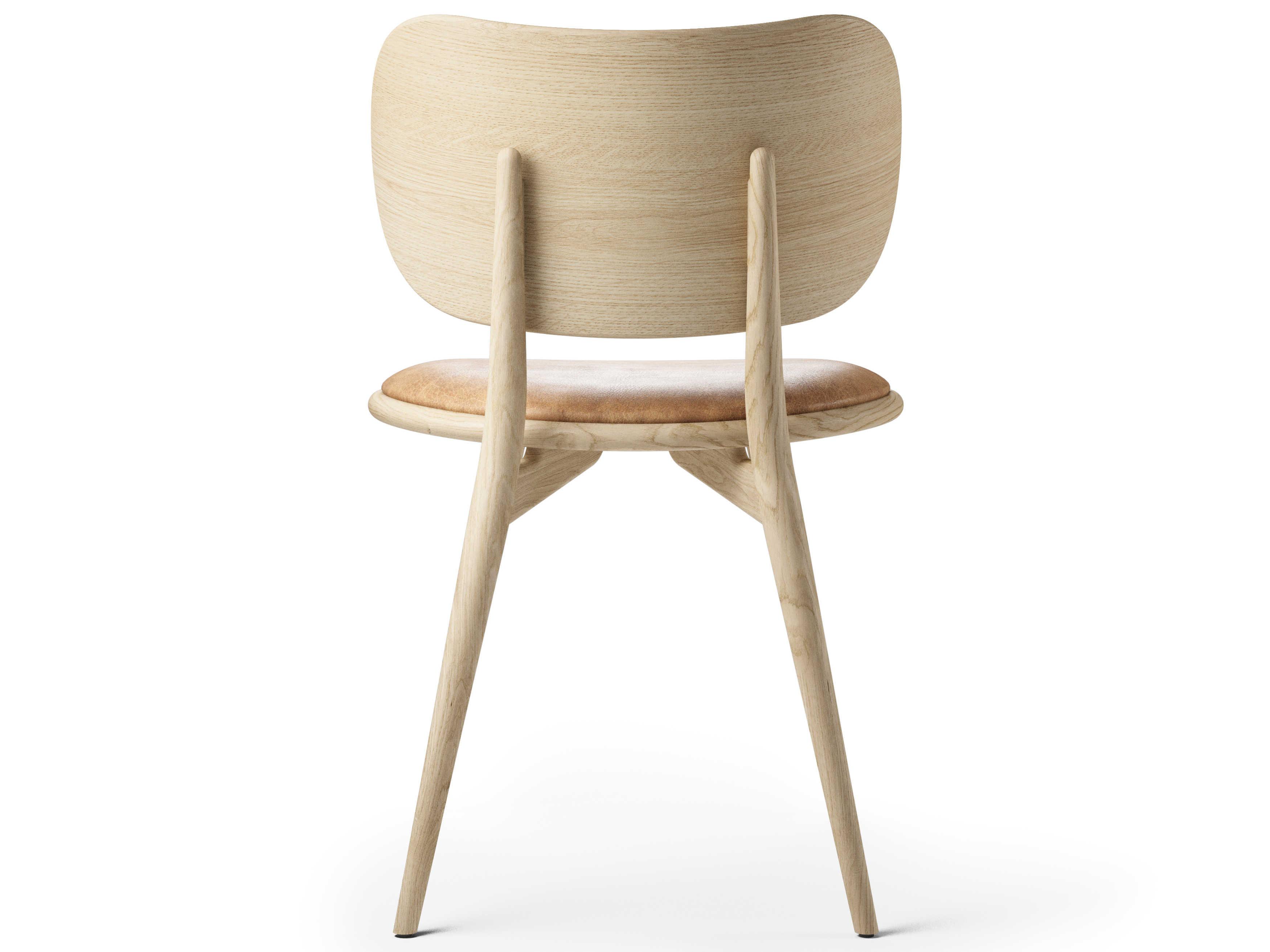 Mater Leather Brown Upholstered Side Dining Chair