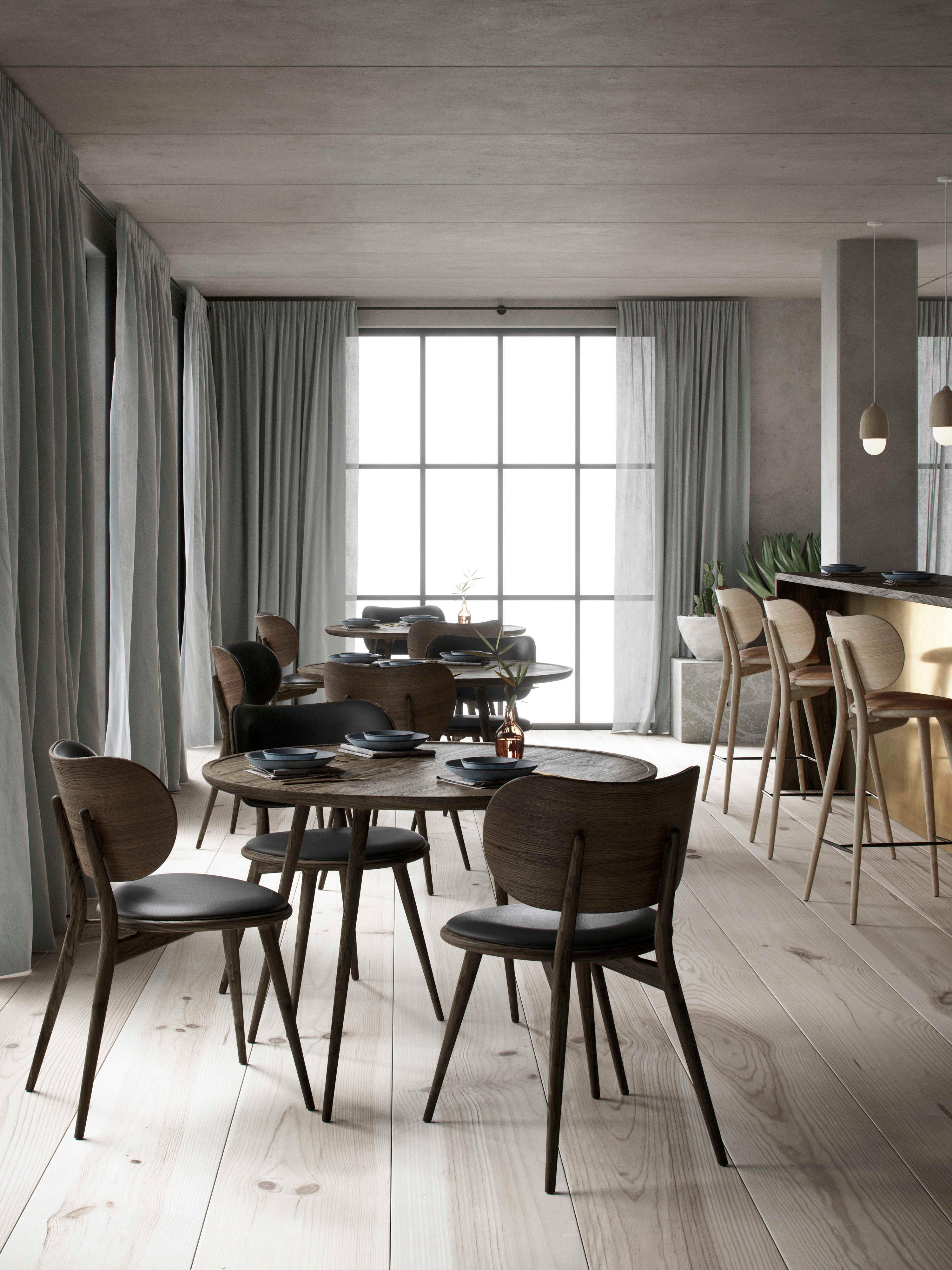 Mater Leather Brown Upholstered Side Dining Chair