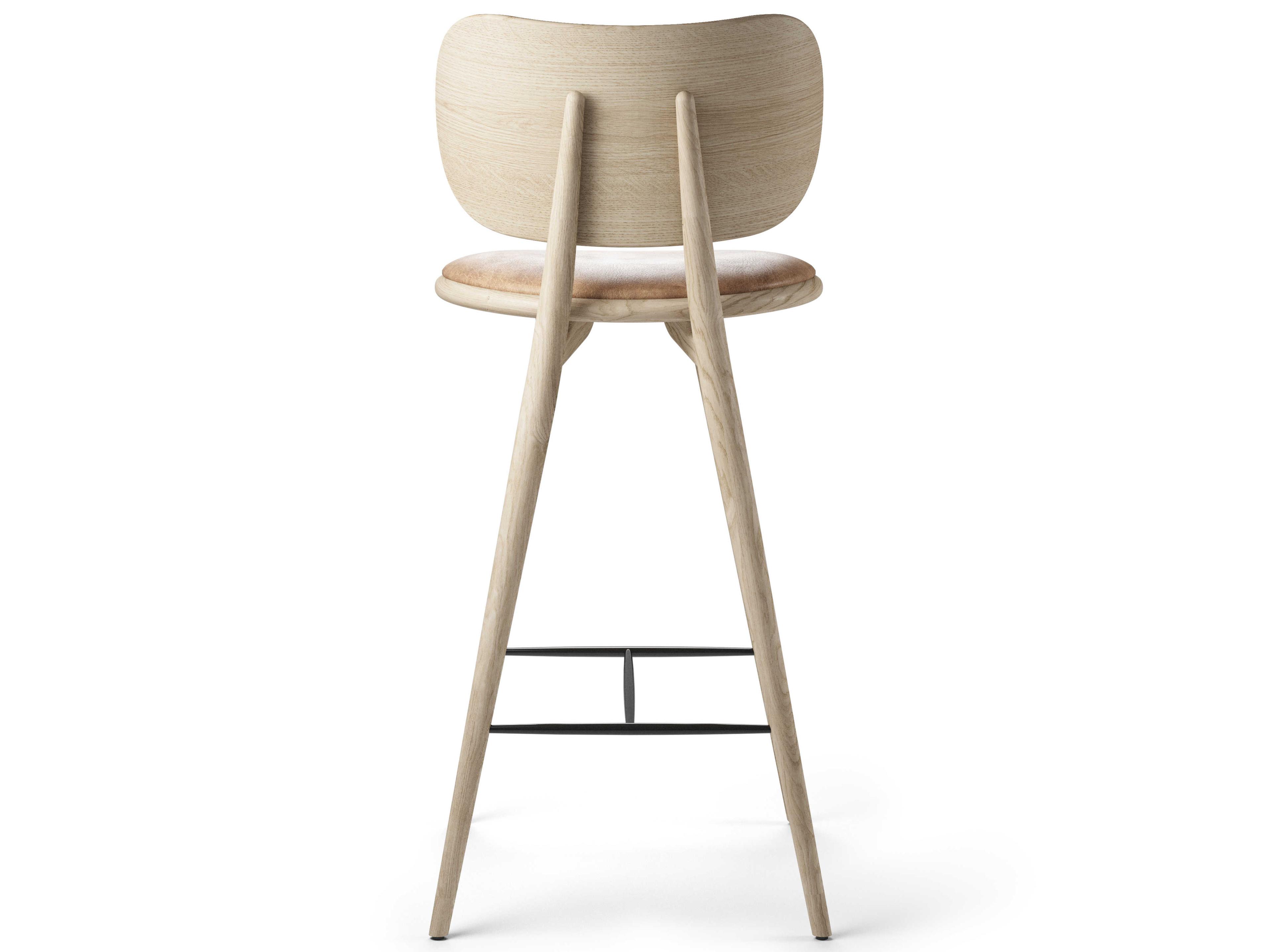 Mater Leather Natural Matt Lacquered Bar Stool