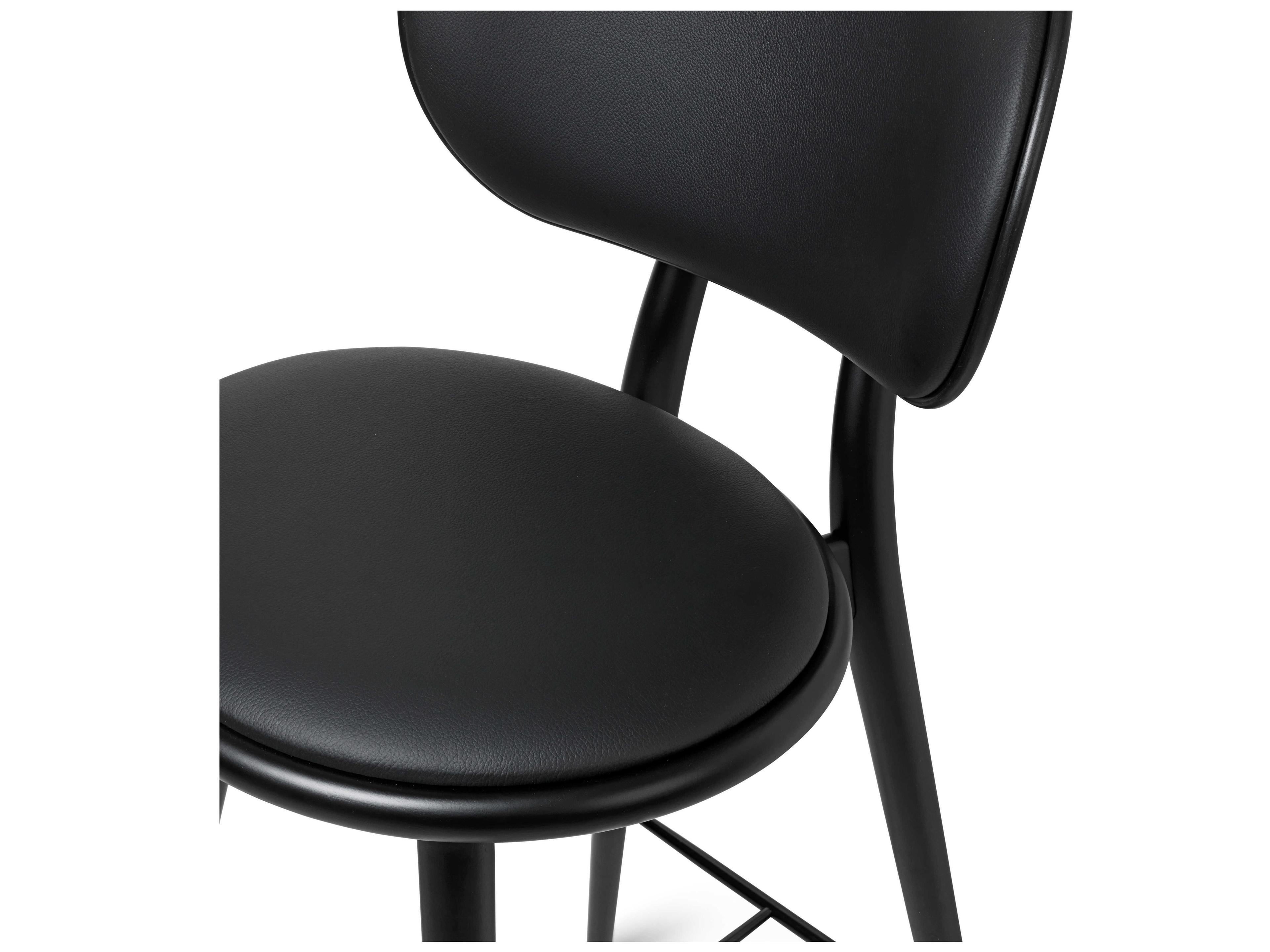 Mater Leather Black Stain Bar Stool