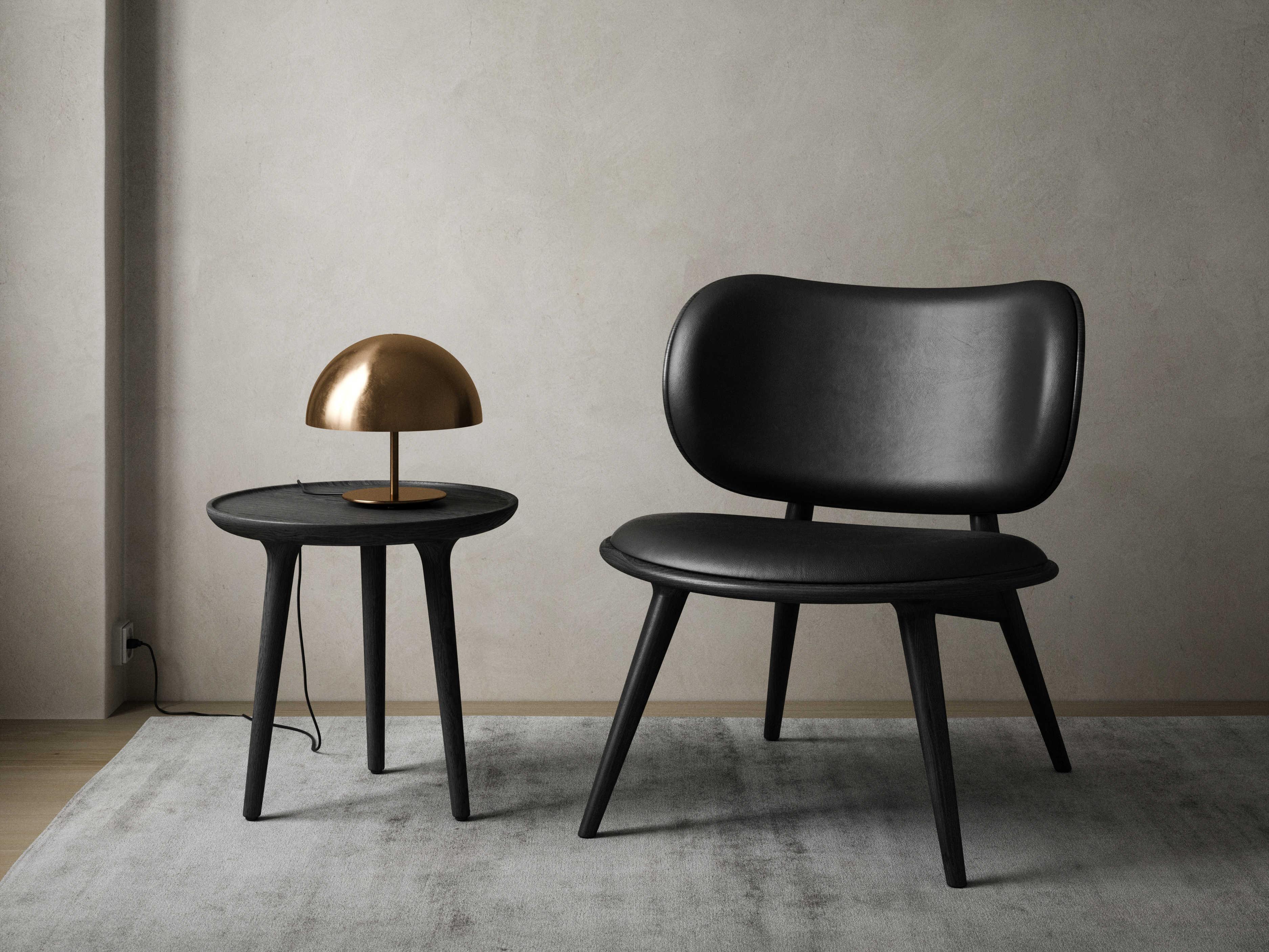 Mater Black Leather Accent Chair