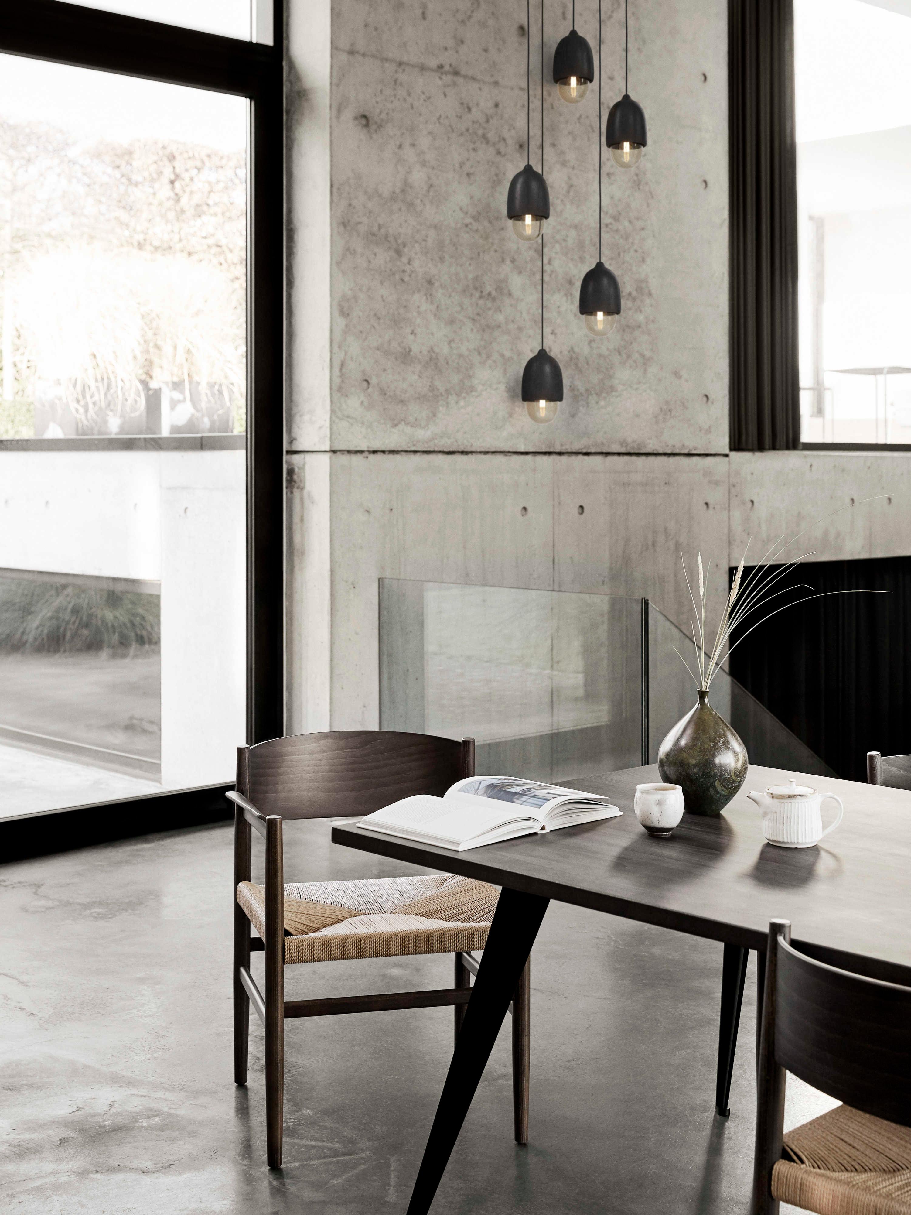 Mater Terho Black Lacquered Glass LED Bell Mini Pendant