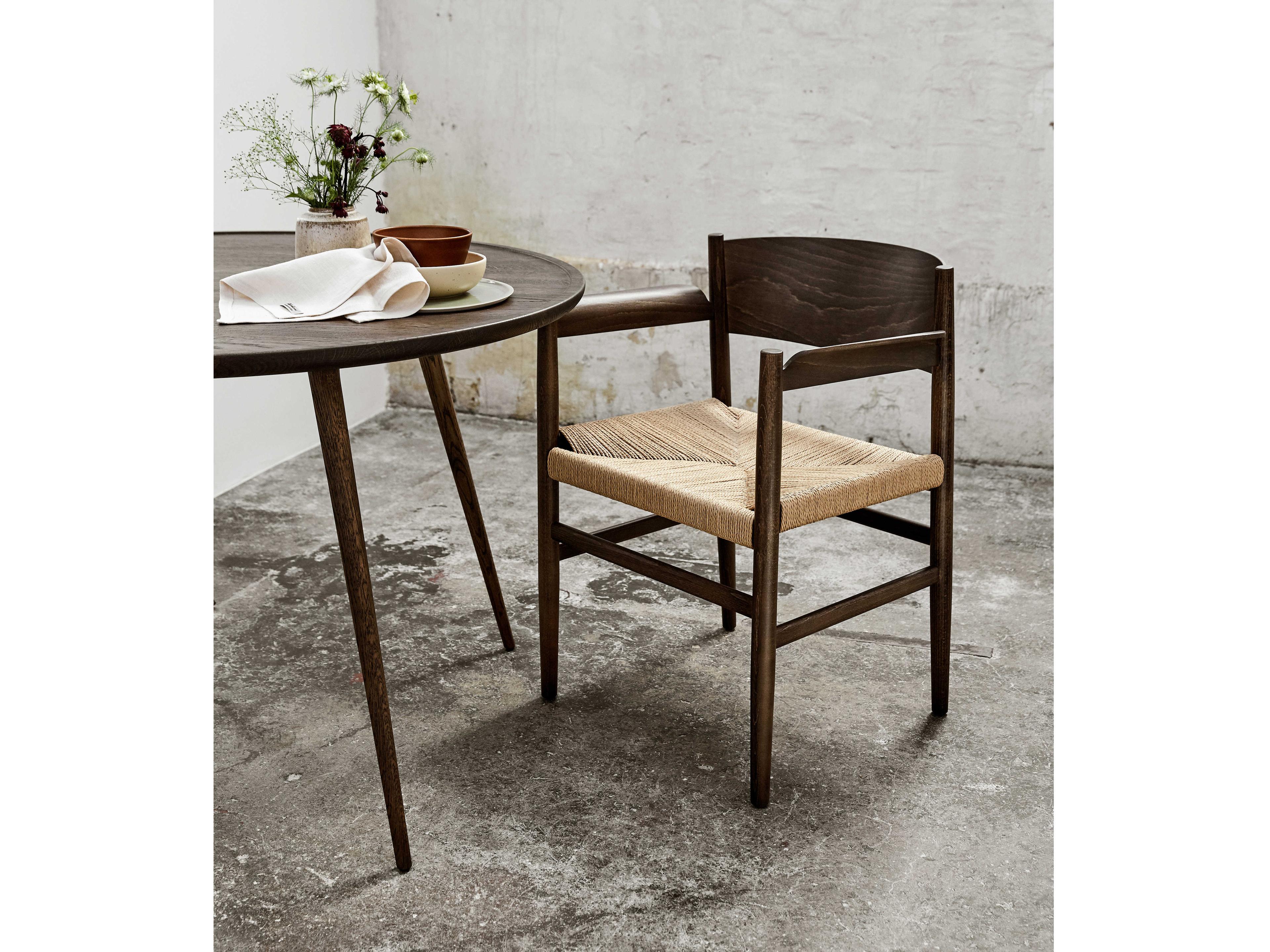 Mater Nestor Brown Arm Dining Chair