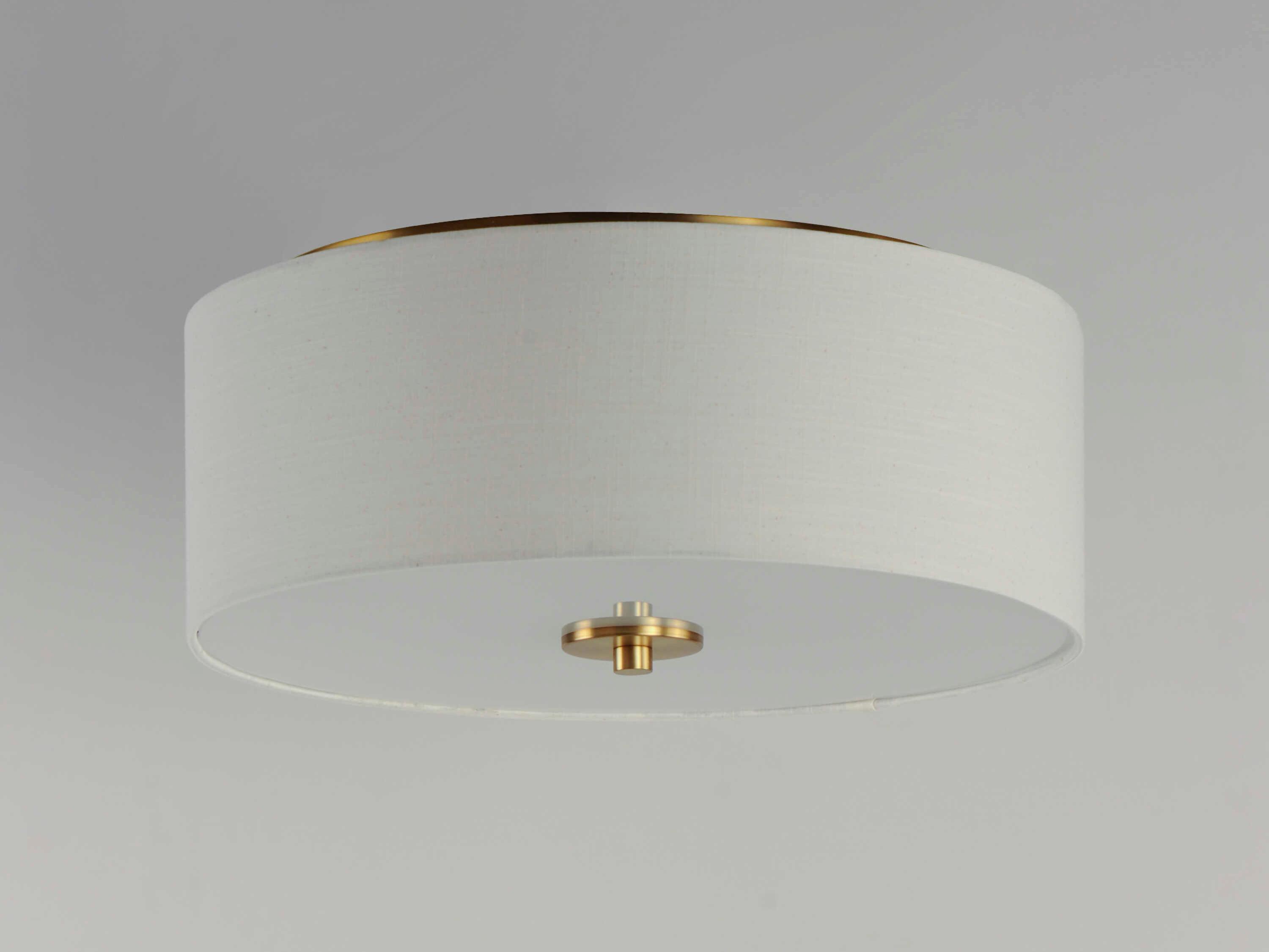 Maxim Lighting Bongo 3-Light Natural Aged Brass Drum Flush Mount