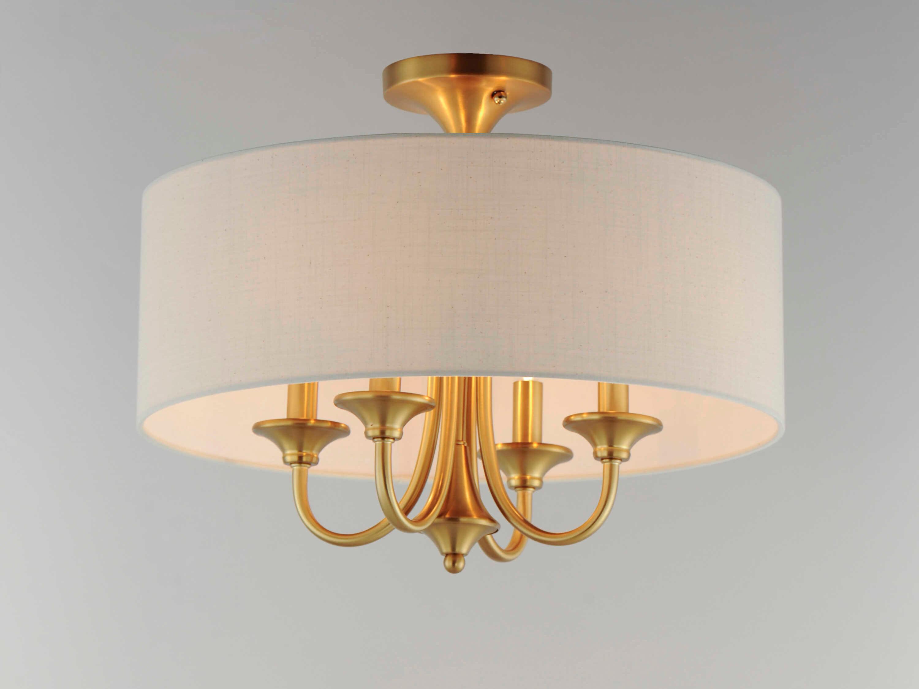 Maxim Lighting Bongo 4-Light Natural Aged Brass Drum Semi Flush Mount