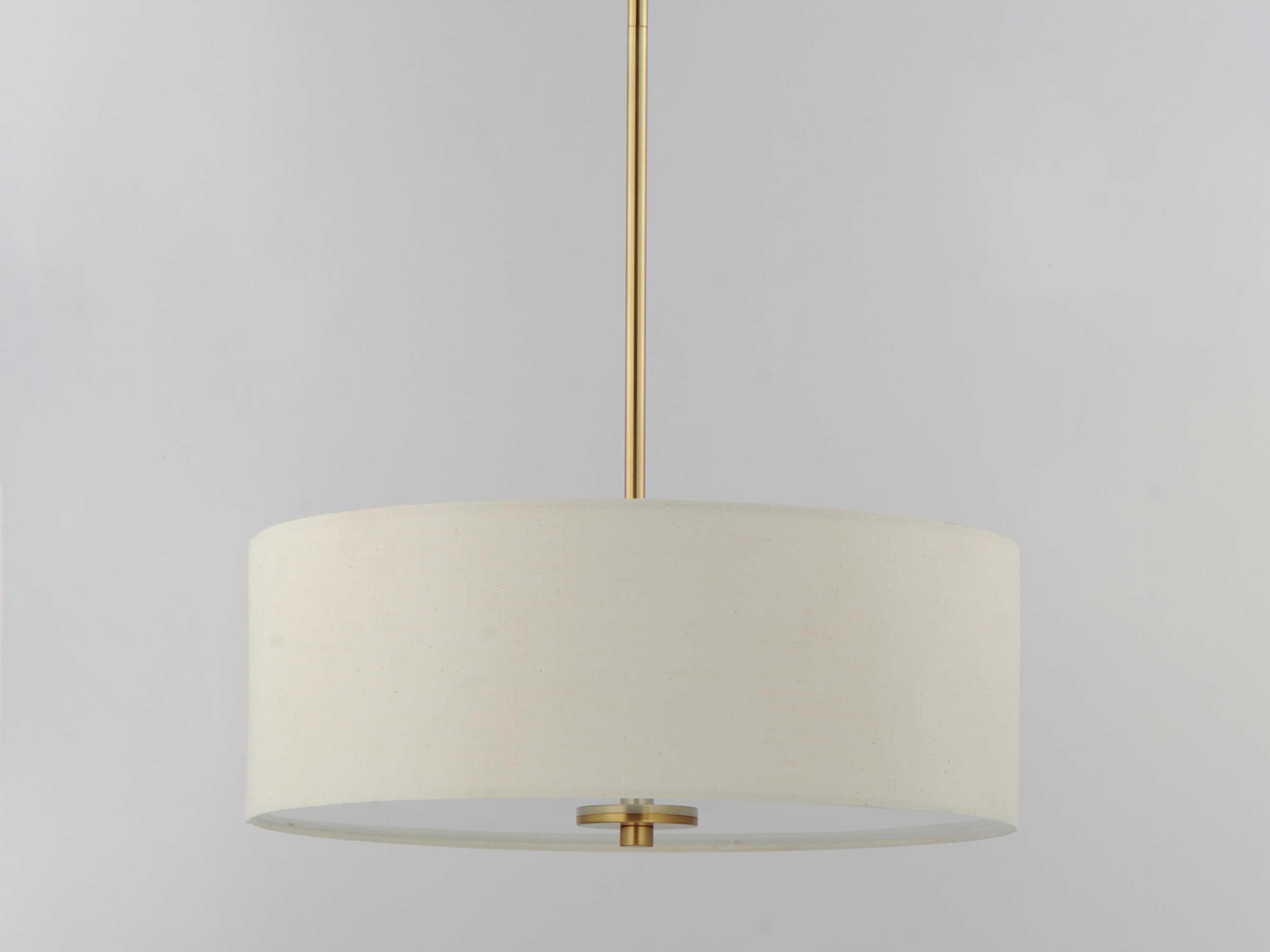 Maxim Lighting Bongo 3-Light Natural Aged Brass Drum Semi Flush Mount