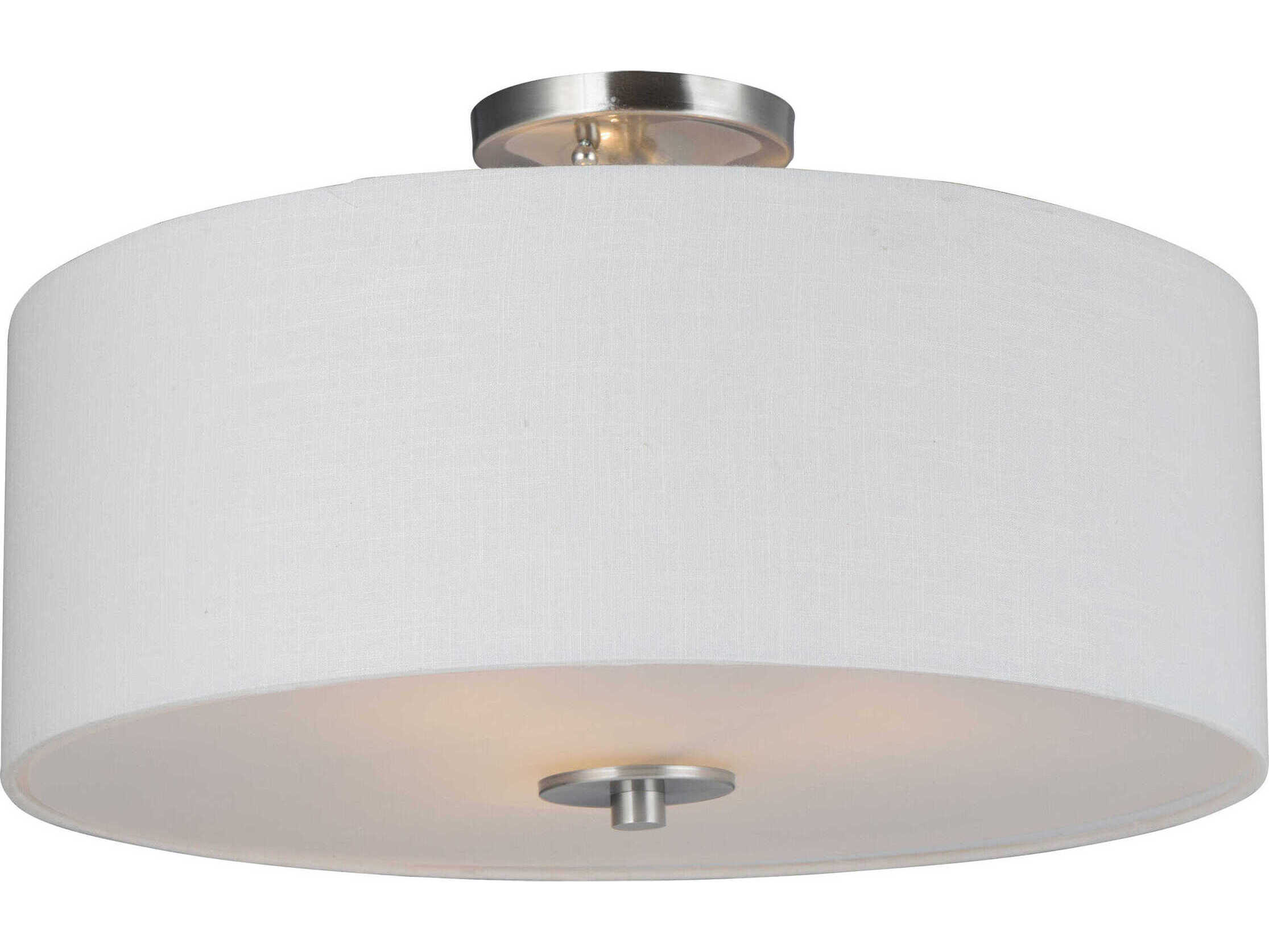 Maxim Lighting Bongo Satin Nickel Drum Semi Flush Mount