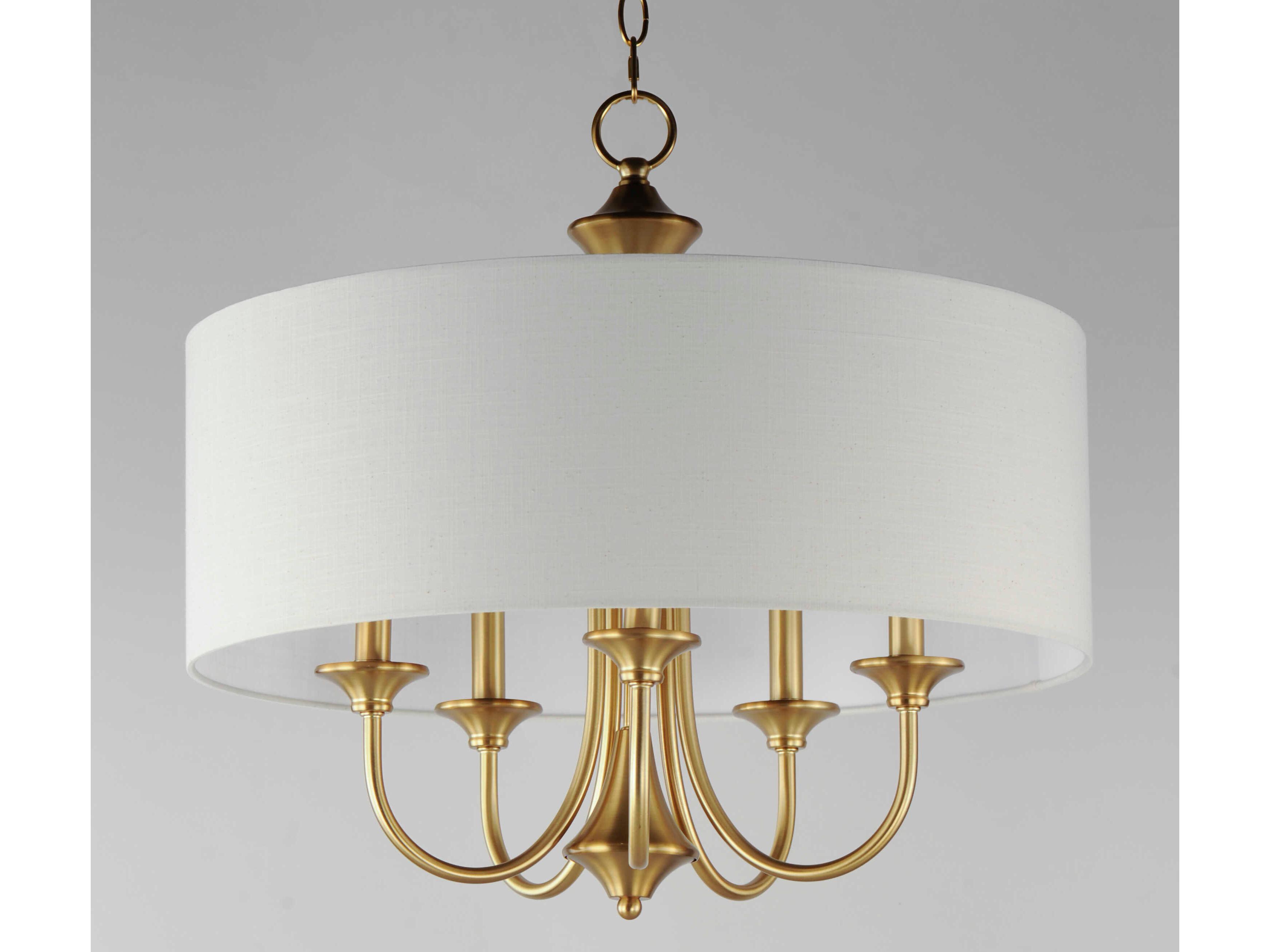 Maxim Lighting Bongo 5-Light Natural Aged Brass Drum Pendant