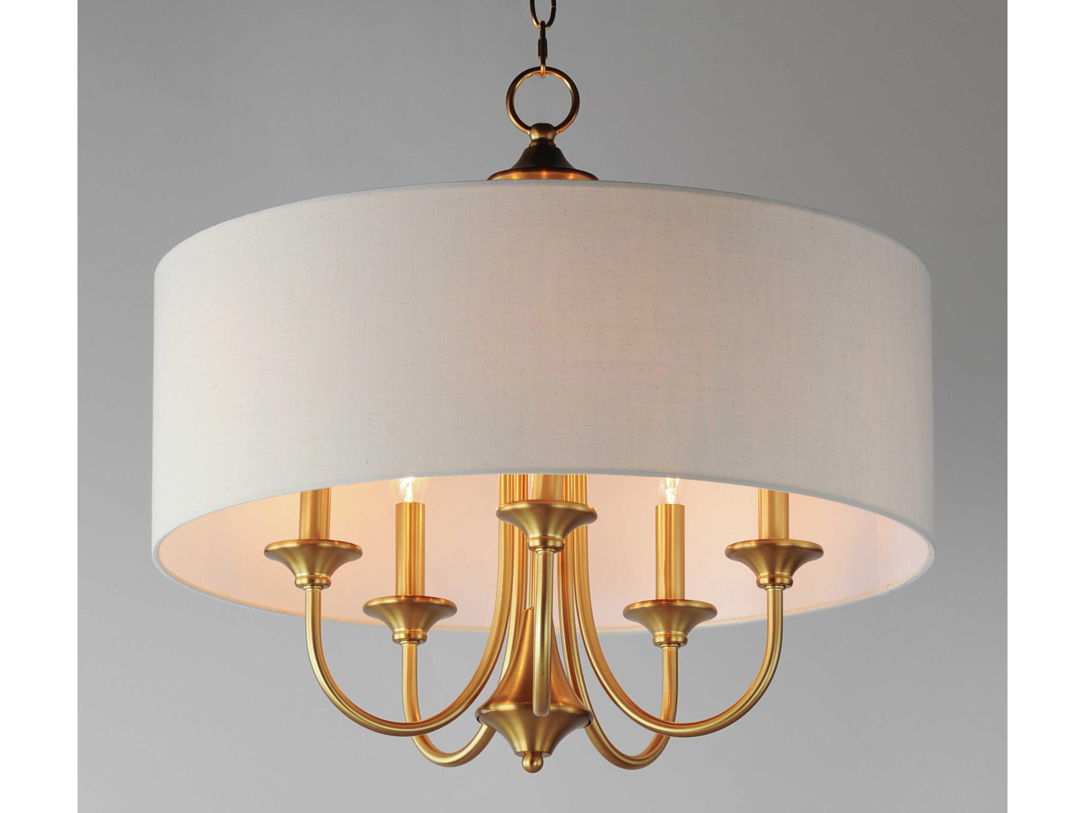 Maxim Lighting Bongo 5-Light Natural Aged Brass Drum Pendant