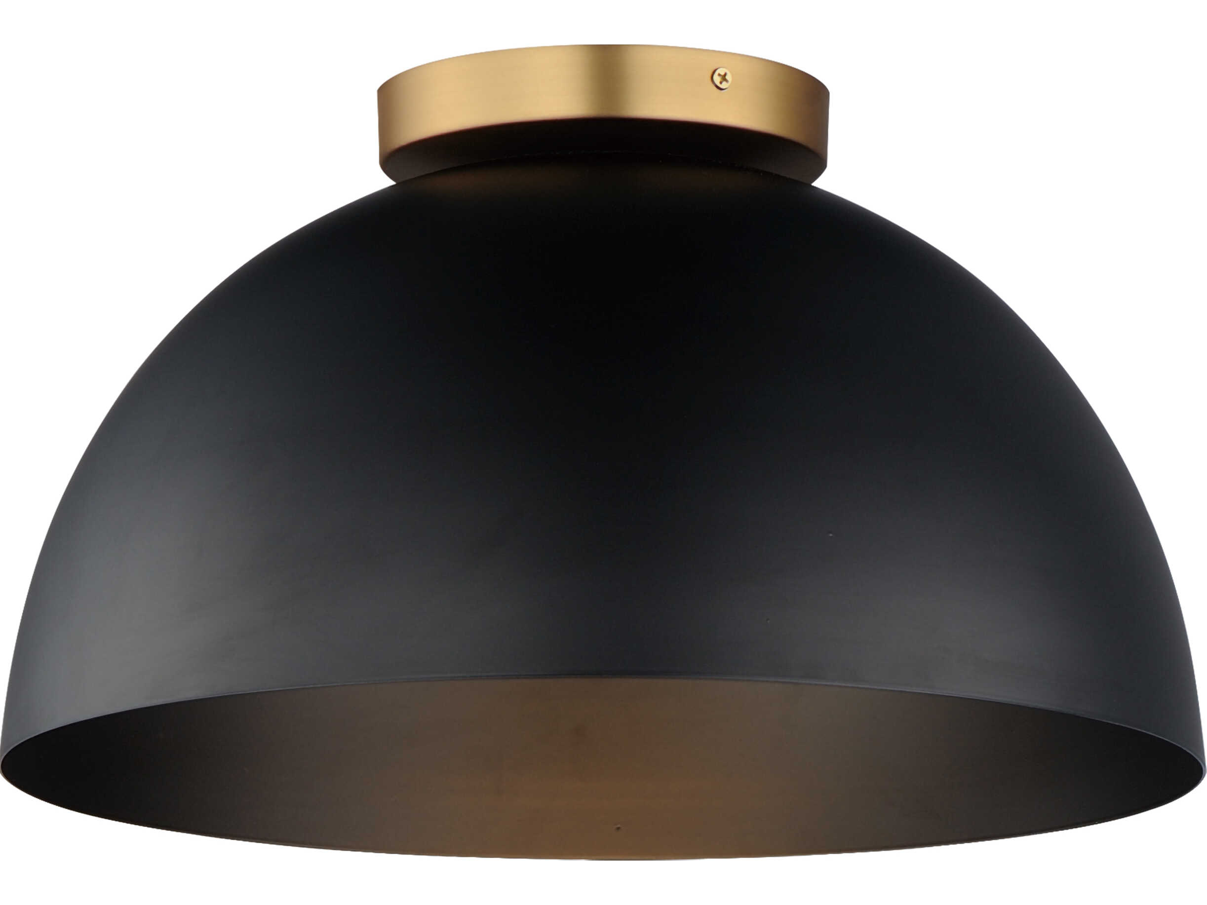 Maxim Lighting Thelonious 1-Light Black Natural Aged Brass Dome Flush Mount