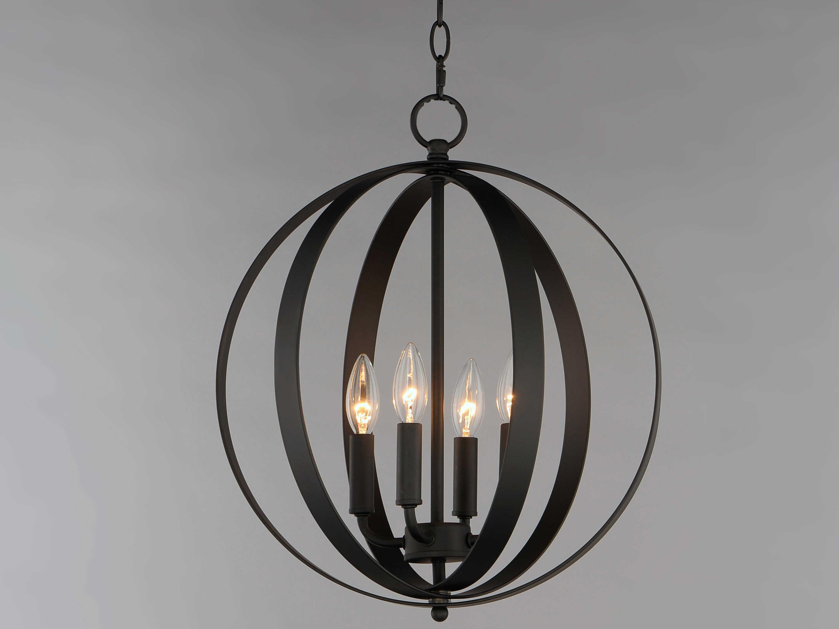 Maxim Lighting Provident 4-Light Black Candelabra Globe Chandelier