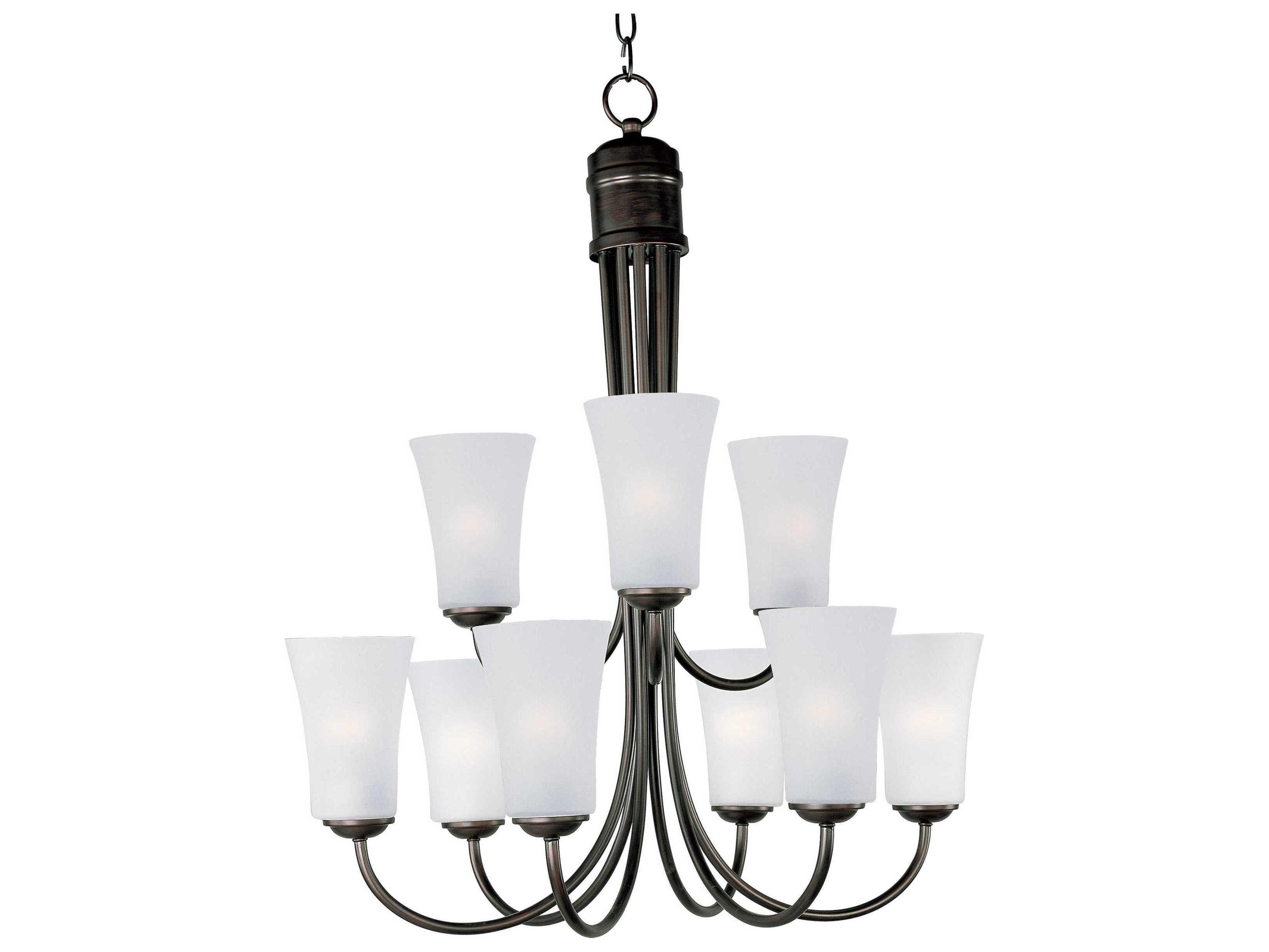 Maxim Lighting Logan 9-Light Oil Rubbed Bronze Glass Bell Tiered Chandelier