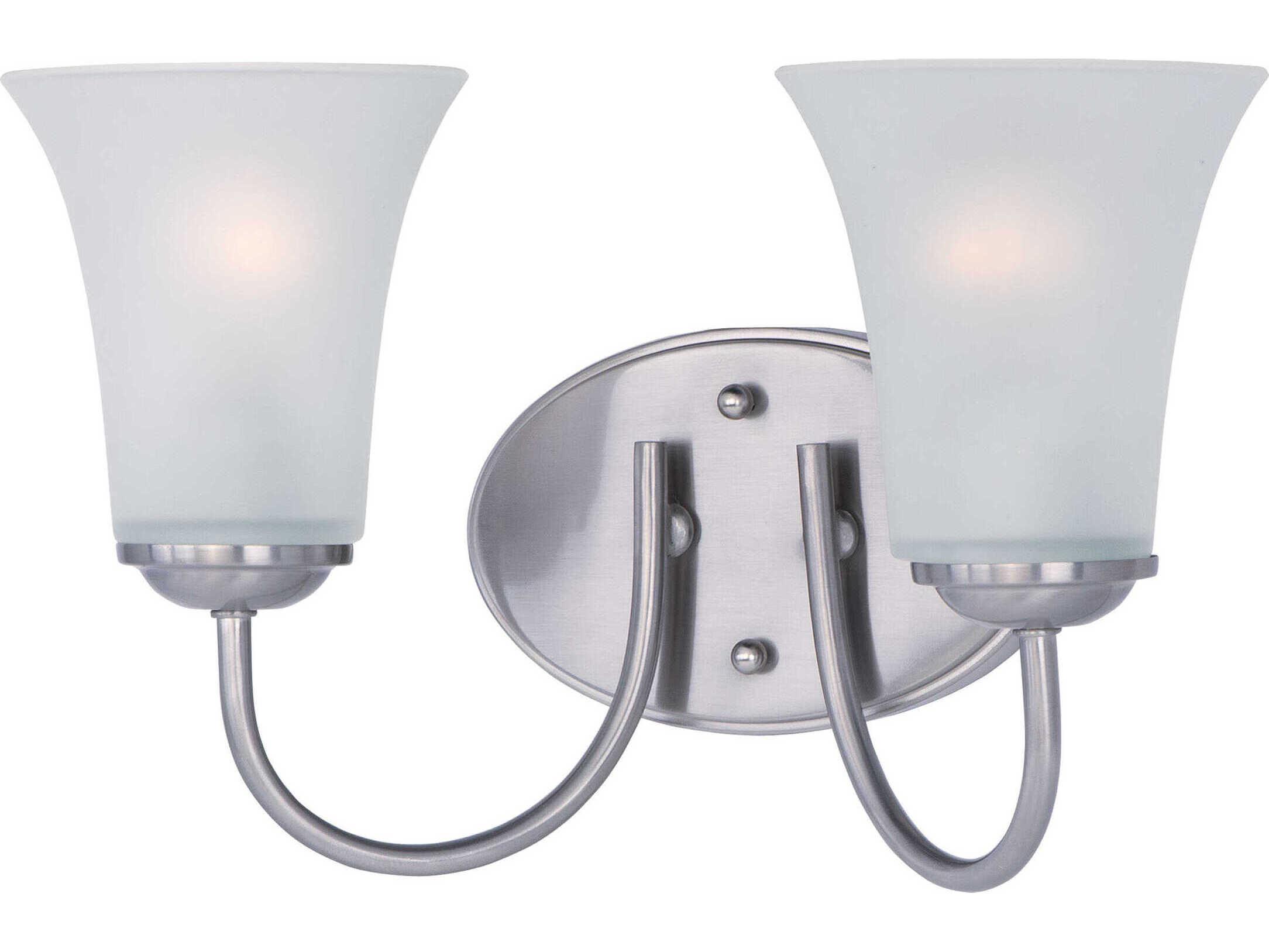Maxim Lighting Logan 2-Light Satin Nickel Glass Vanity Light