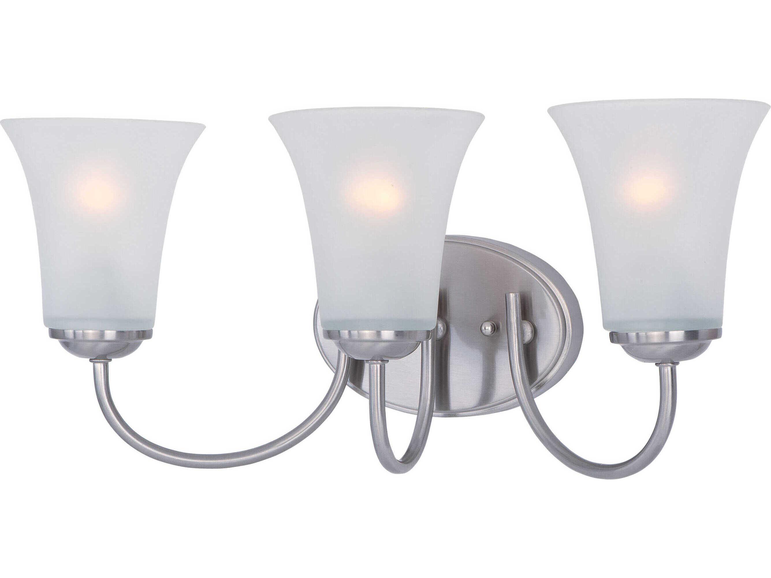 Maxim Lighting Logan 3-Light Satin Nickel Glass Vanity Light