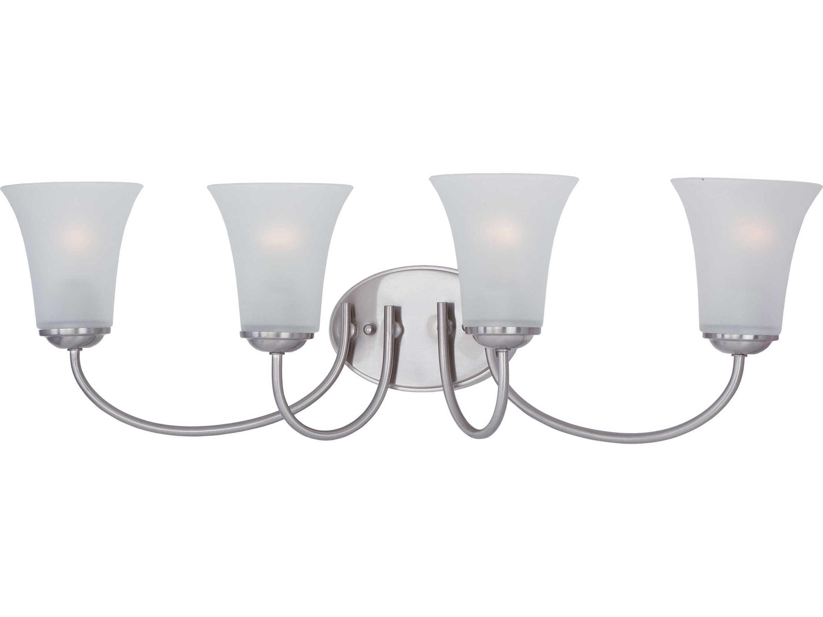 Maxim Lighting Logan 4-Light Satin Nickel Glass Vanity Light